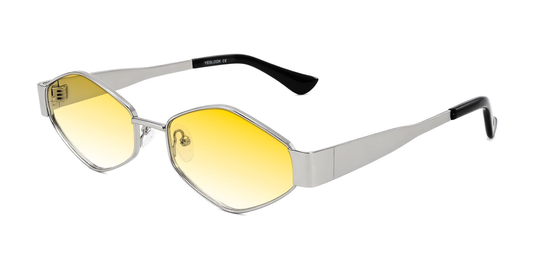 Angle of Midney in Silver with Yellow Gradient Lenses