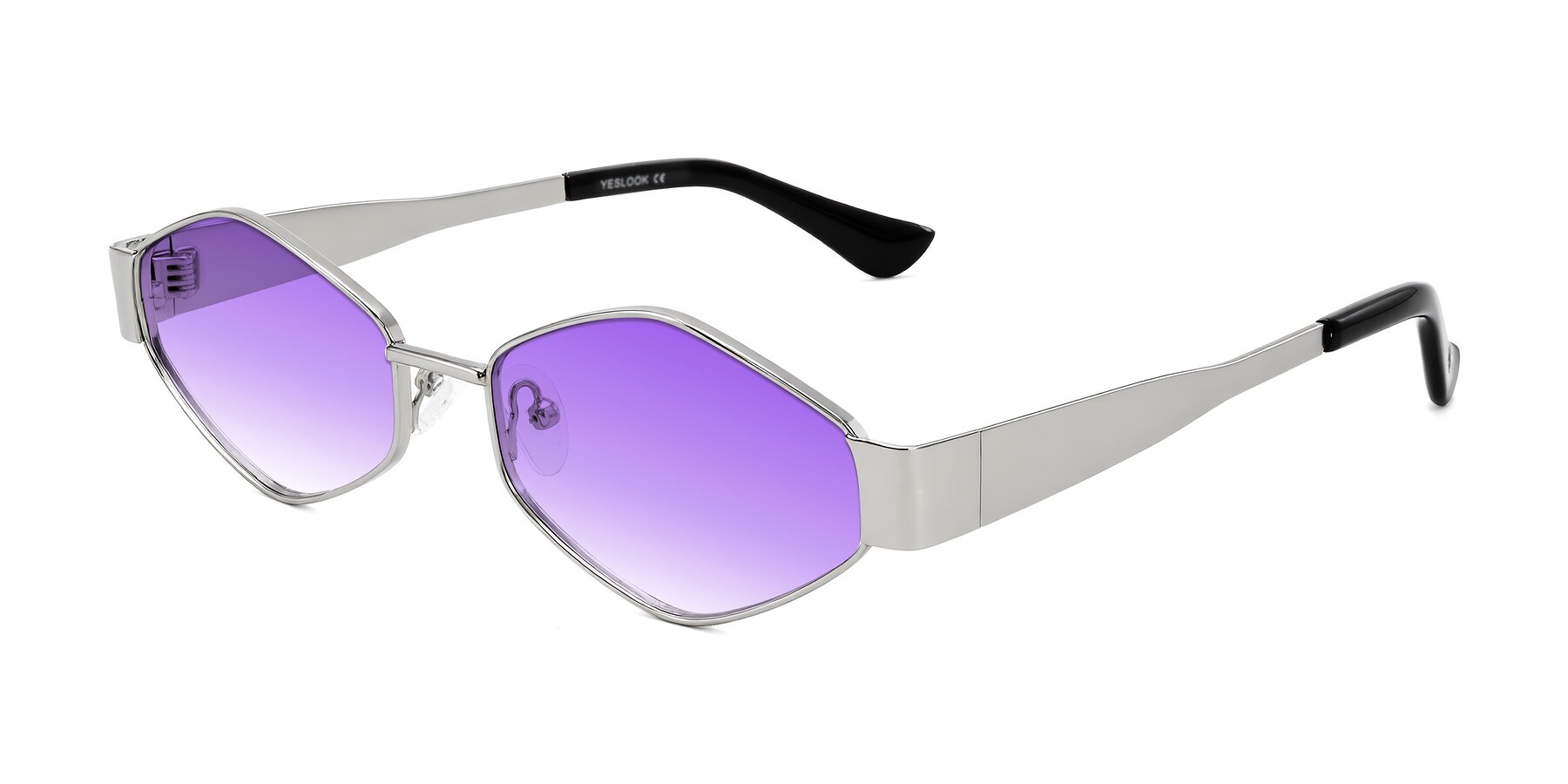 Angle of Midney in Silver with Purple Gradient Lenses