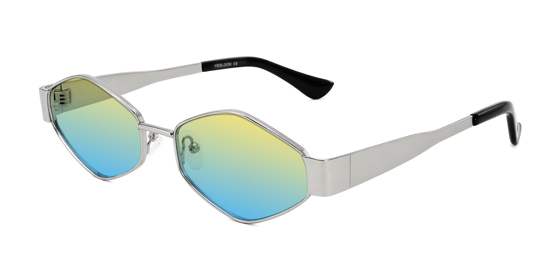 Angle of Midney in Silver with Yellow / Blue Gradient Lenses