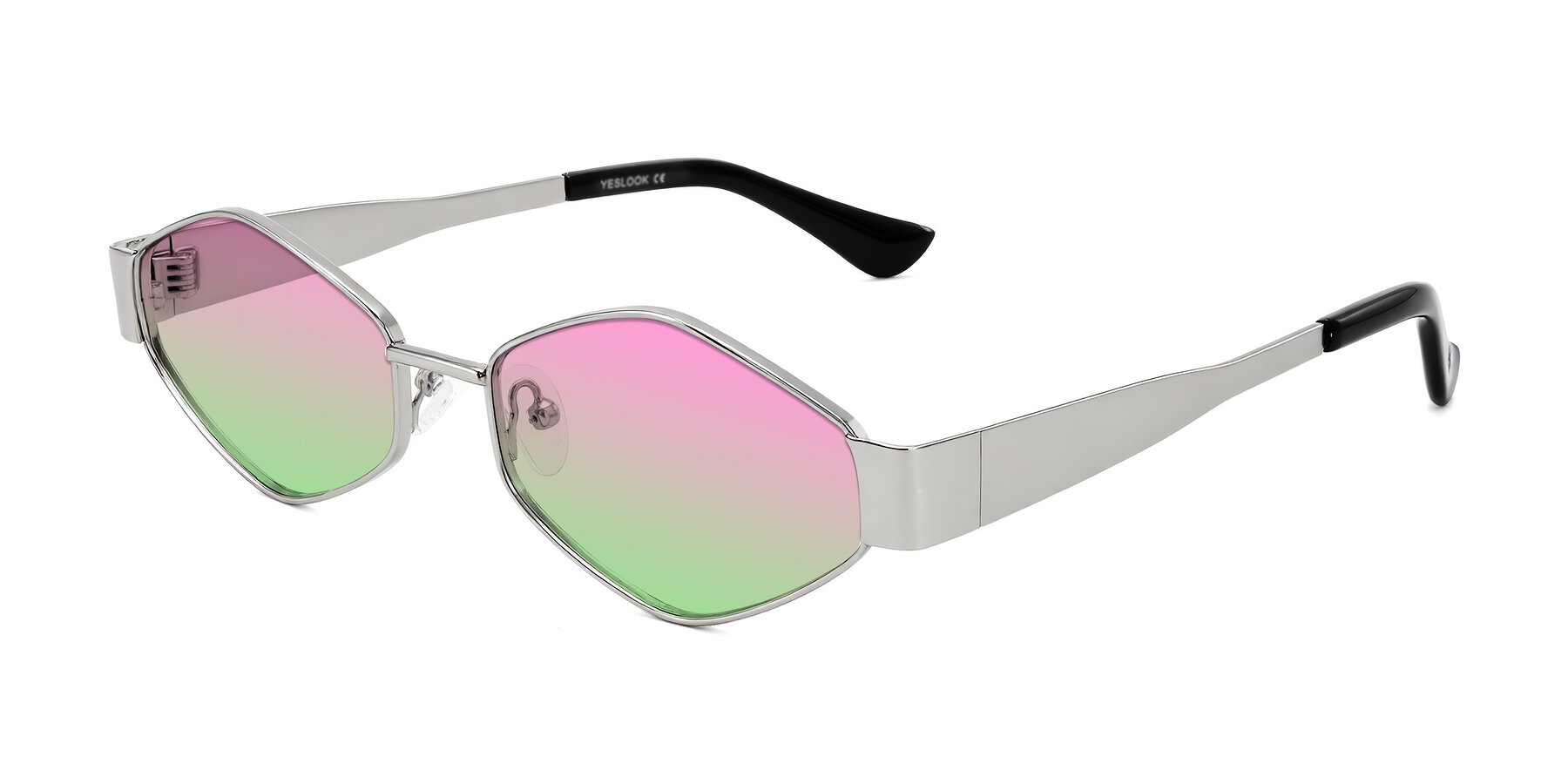 Angle of Midney in Silver with Pink / Green Gradient Lenses