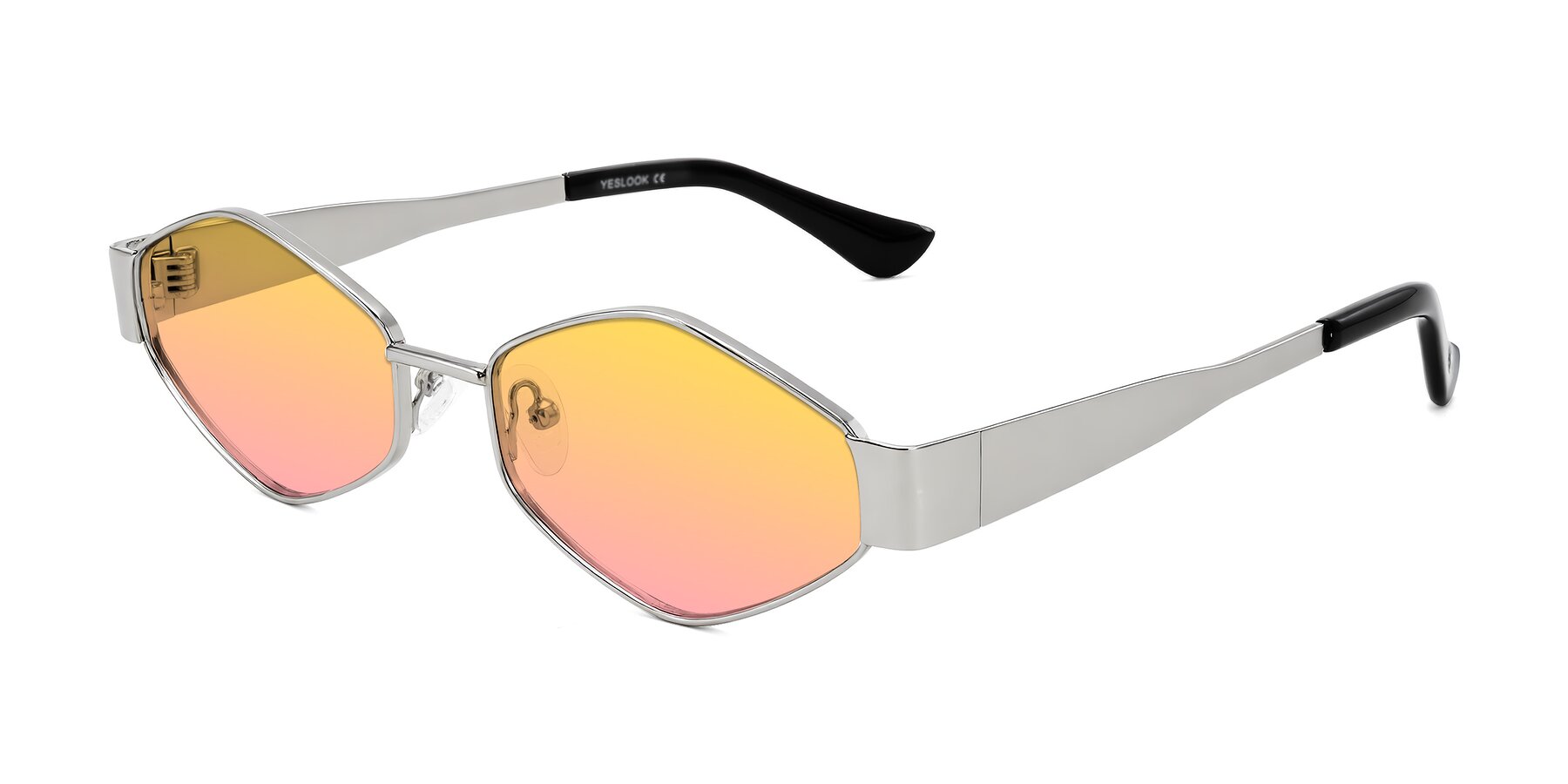Angle of Midney in Silver with Yellow / Pink Gradient Lenses
