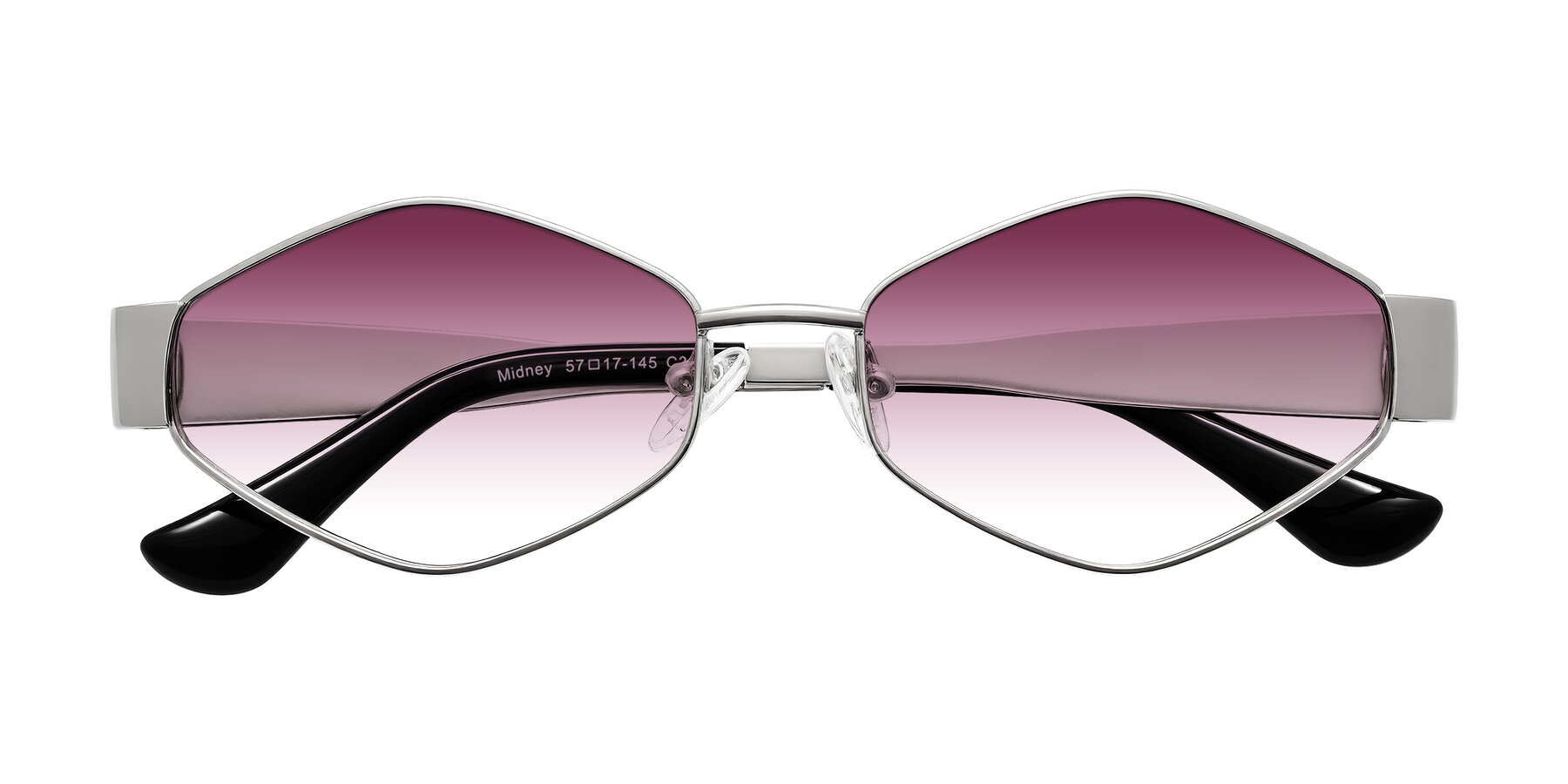 Folded Front of Midney in Silver with Wine Gradient Lenses