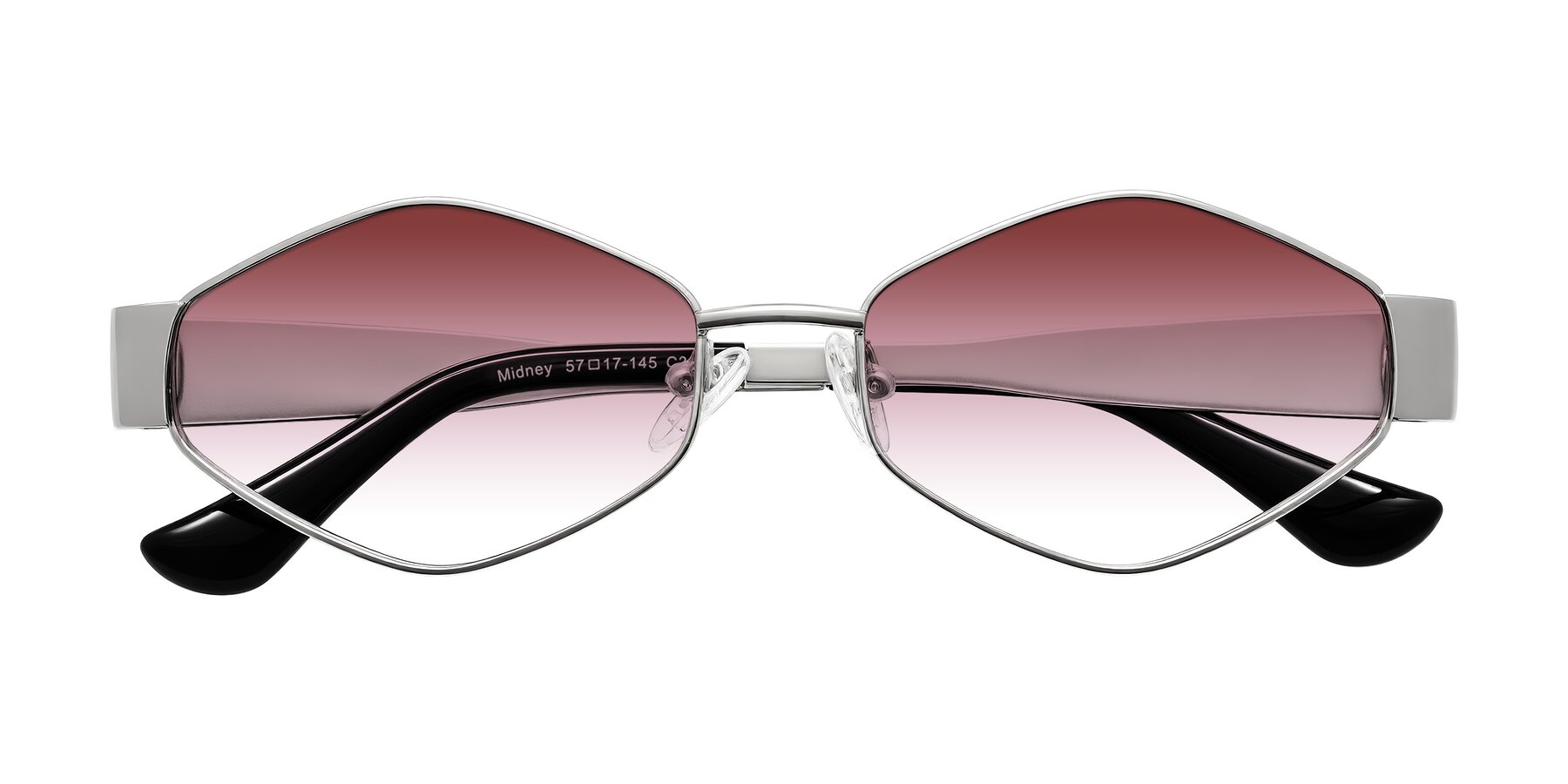 Folded Front of Midney in Silver with Garnet Gradient Lenses