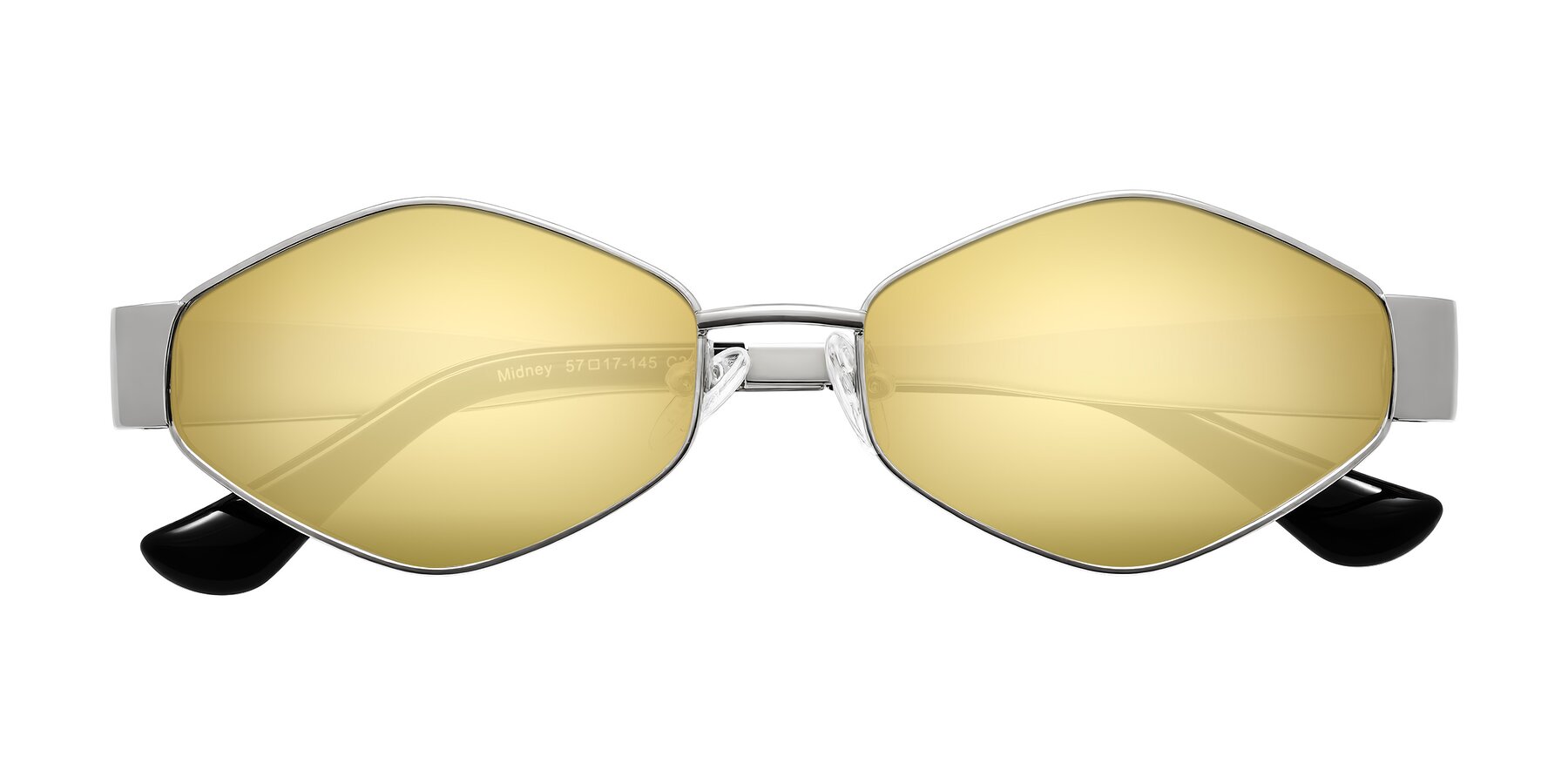 Folded Front of Midney in Silver with Gold Mirrored Lenses