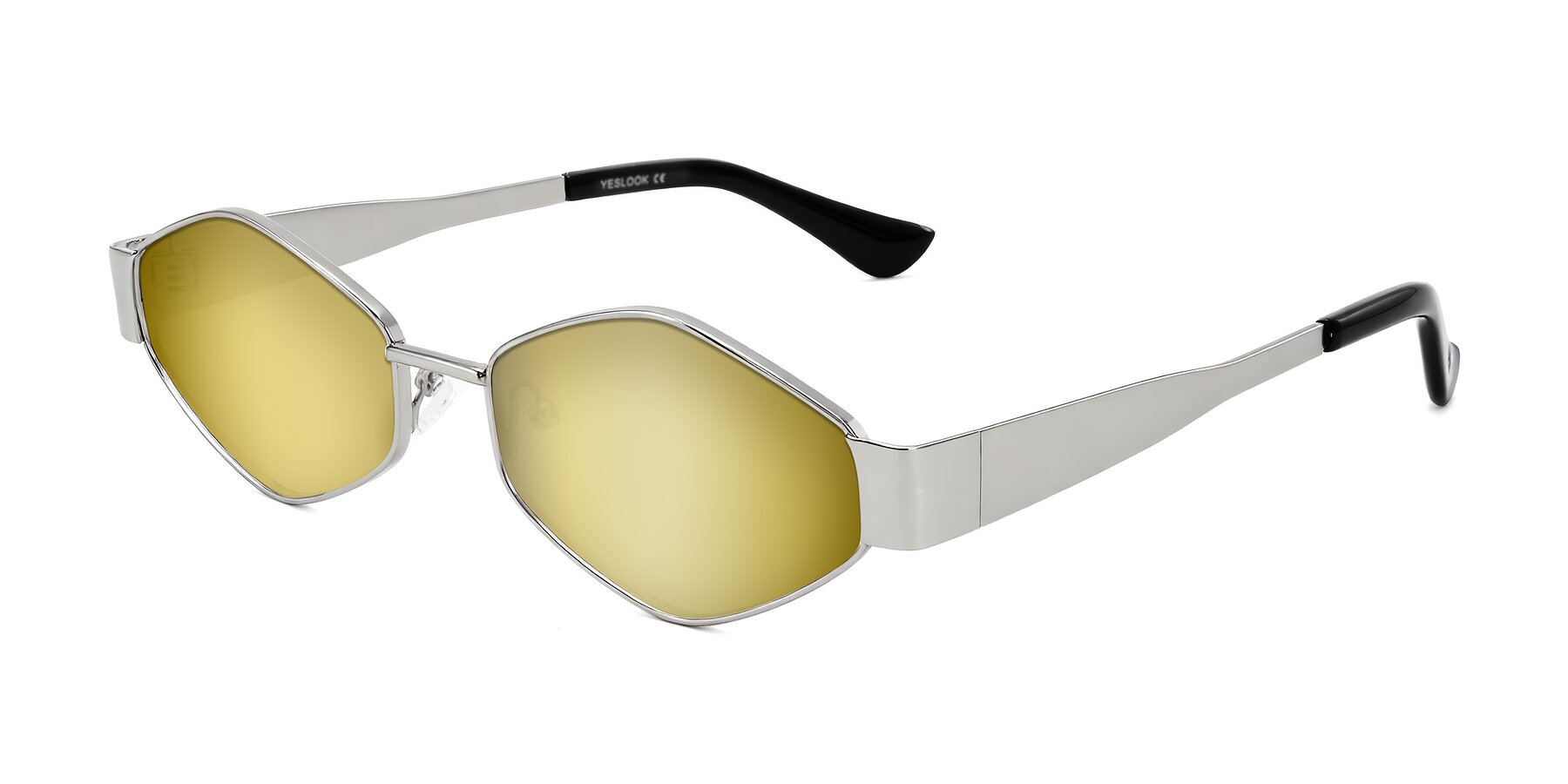 Angle of Midney in Silver with Gold Mirrored Lenses