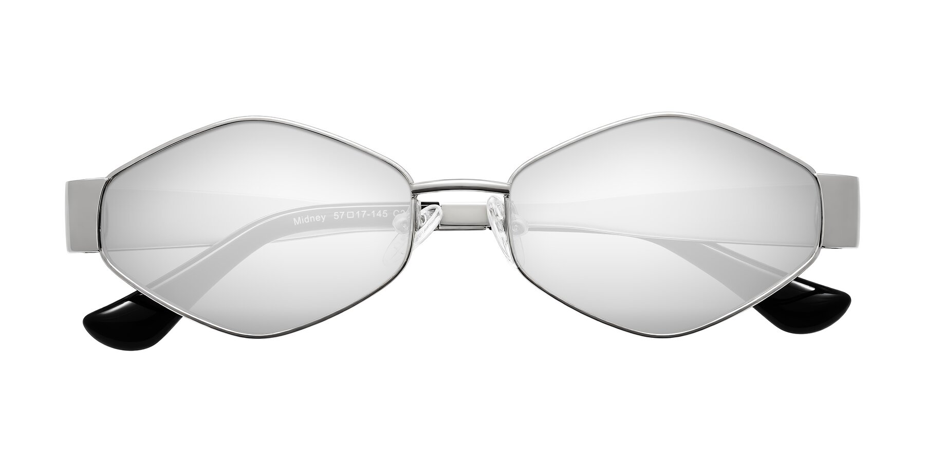 Folded Front of Midney in Silver with Silver Mirrored Lenses