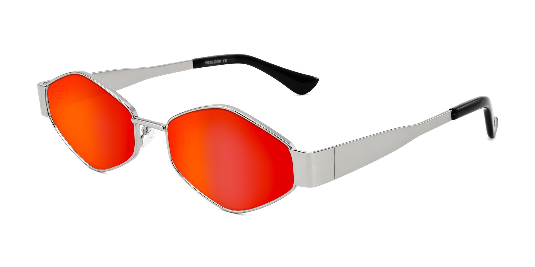 Angle of Midney in Silver with Red Gold Mirrored Lenses
