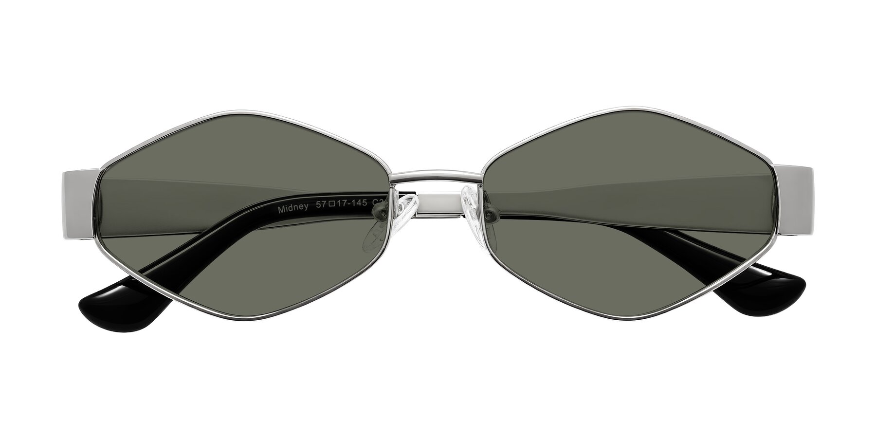 Folded Front of Midney in Silver with Gray Polarized Lenses