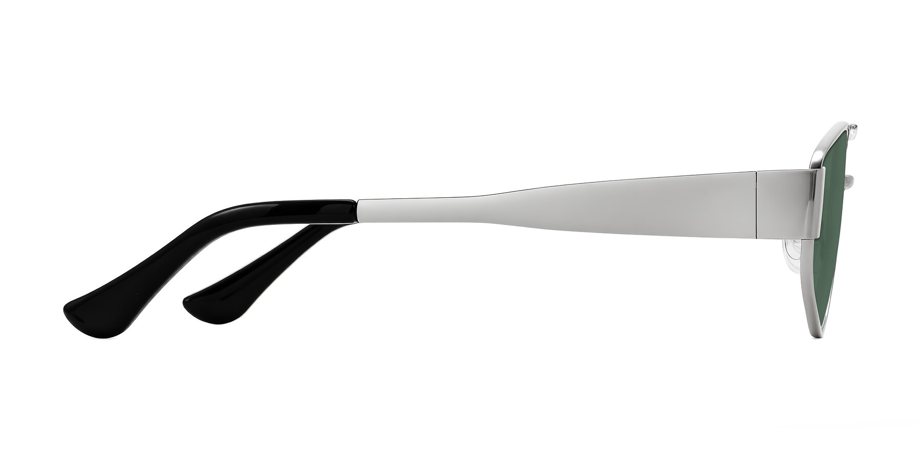 Side of Midney in Silver with Green Polarized Lenses