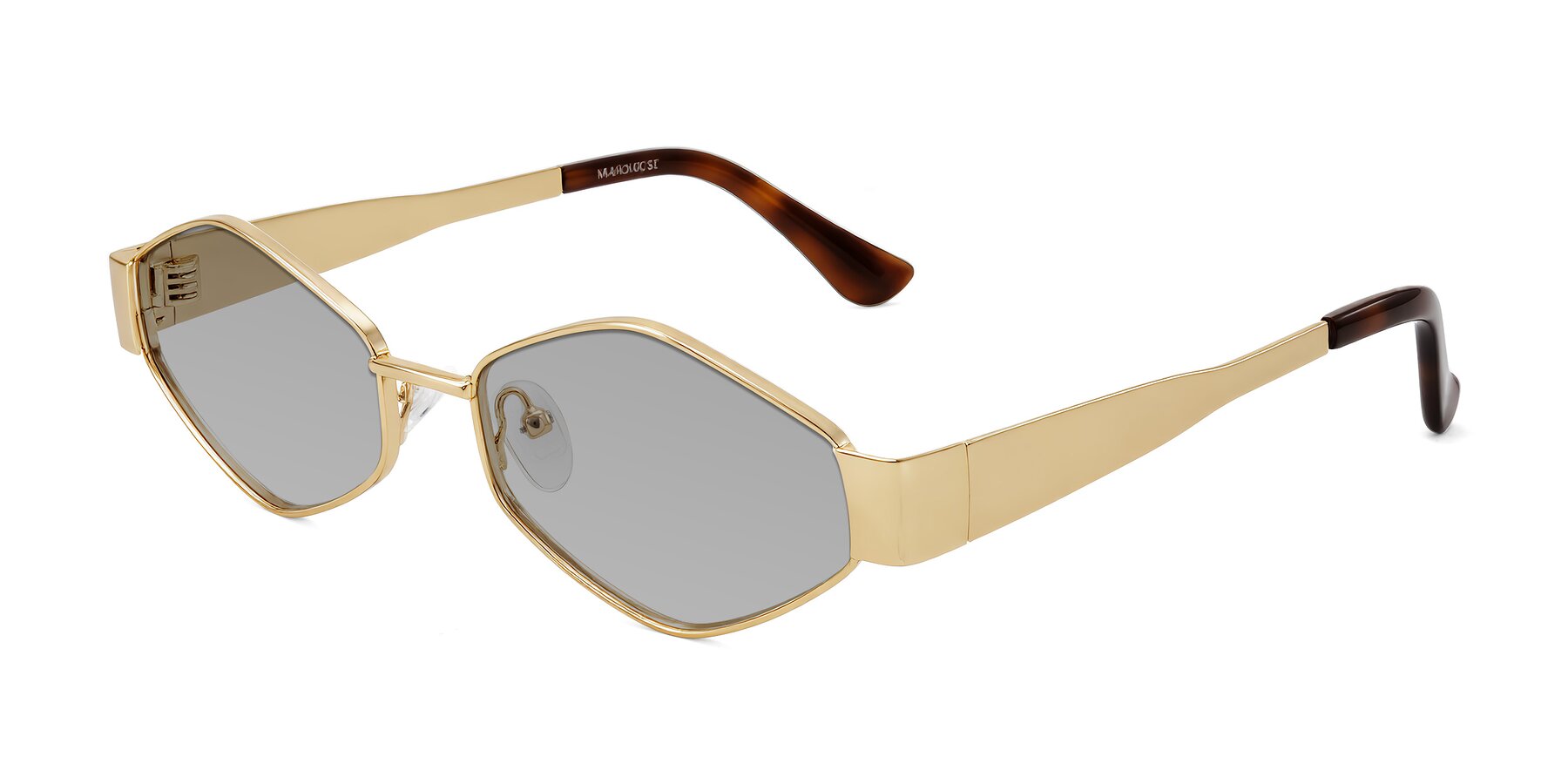 Angle of Midney in Gold with Light Gray Tinted Lenses