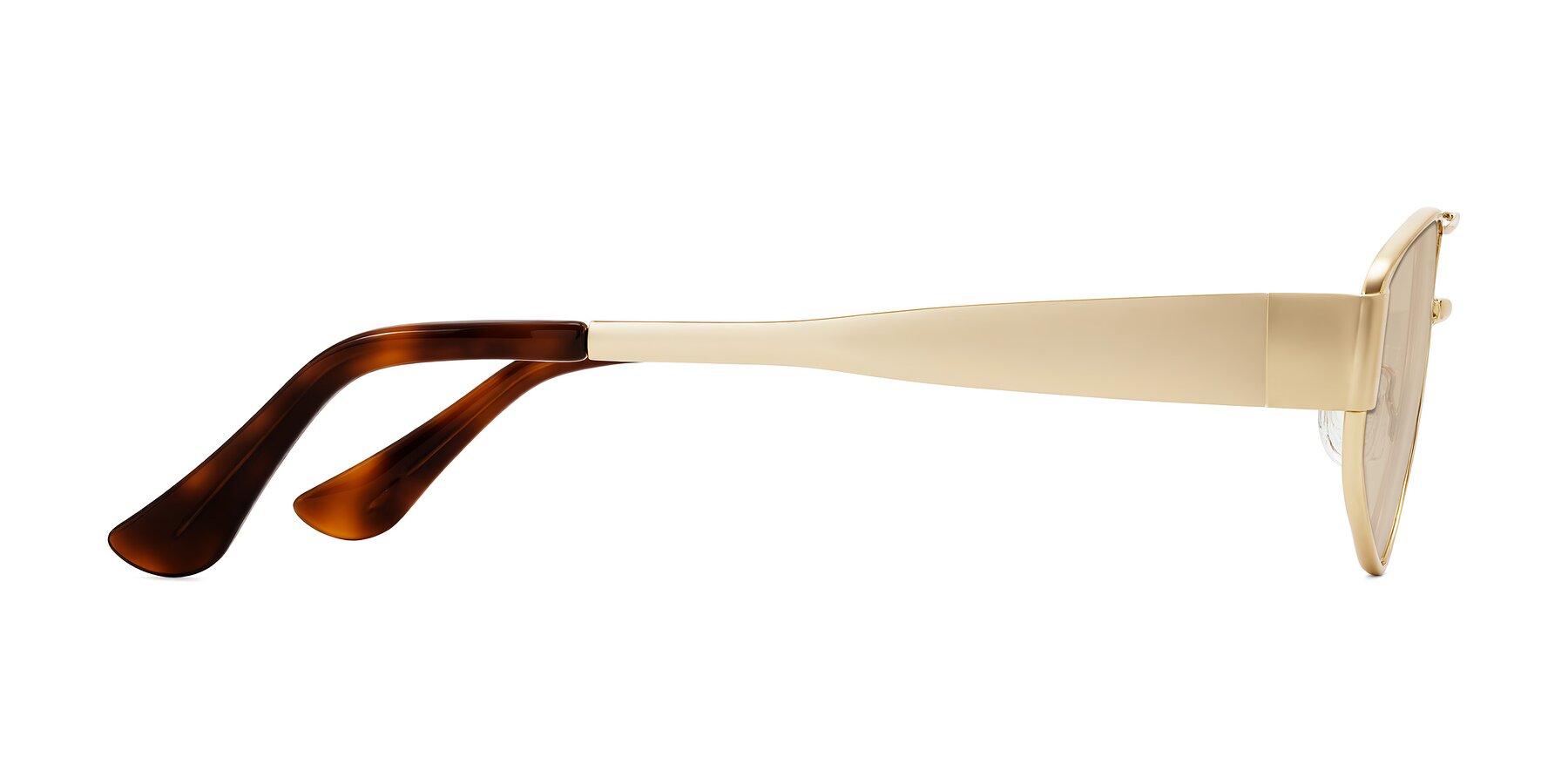 Side of Midney in Gold with Light Brown Tinted Lenses
