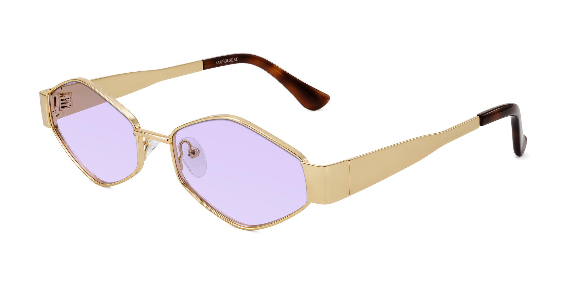 Angle of Midney in Gold with Light Purple Tinted Lenses