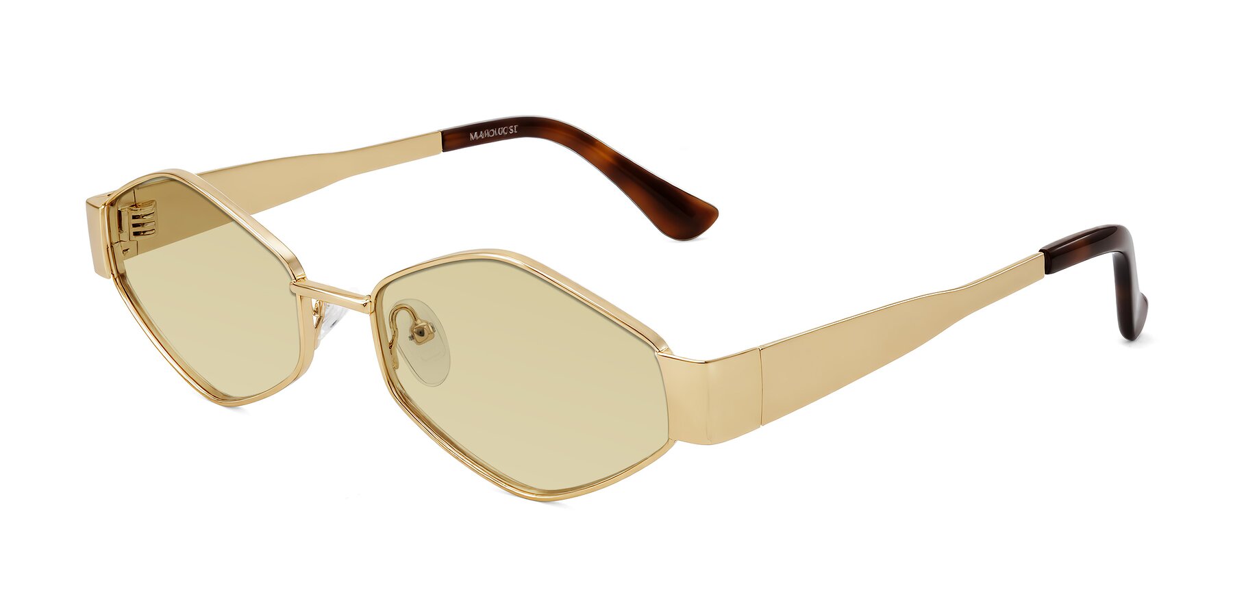 Angle of Midney in Gold with Light Champagne Tinted Lenses
