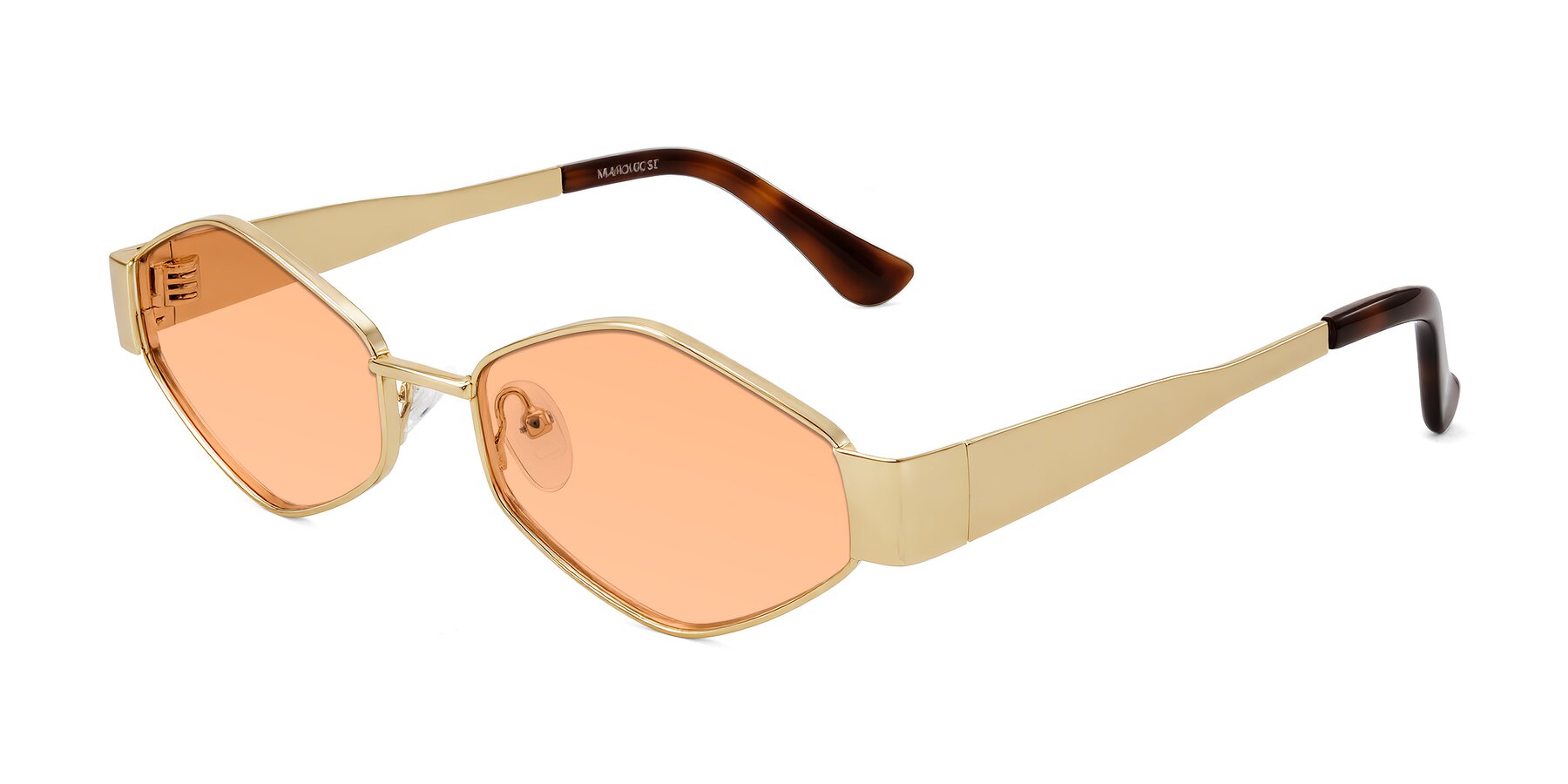 Angle of Midney in Gold with Light Orange Tinted Lenses