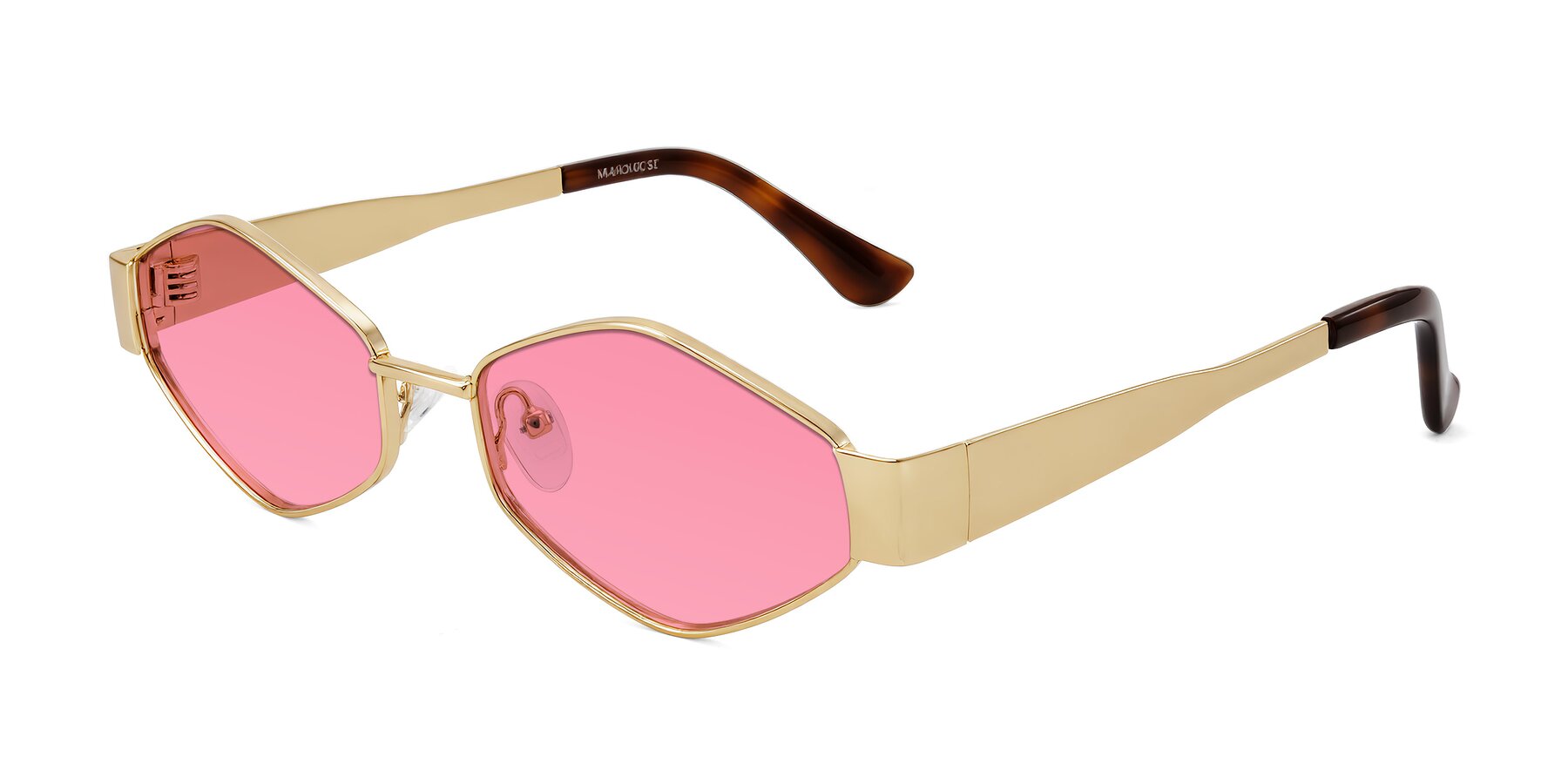 Angle of Midney in Gold with Pink Tinted Lenses