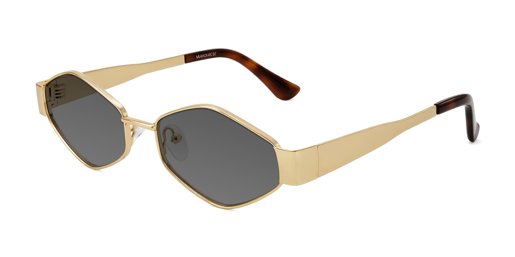 Angle of Midney in Gold with Medium Gray Tinted Lenses