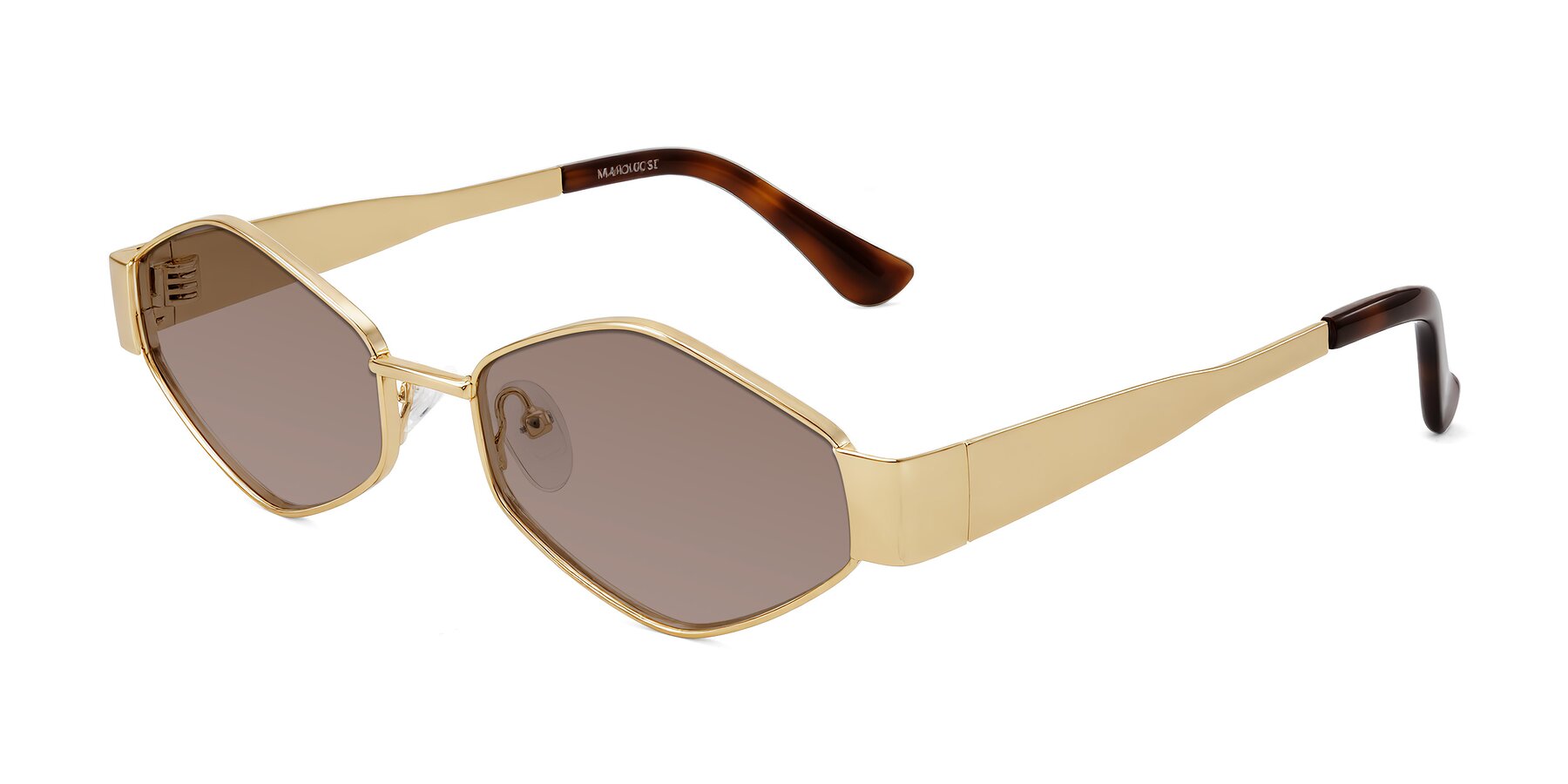 Angle of Midney in Gold with Medium Brown Tinted Lenses