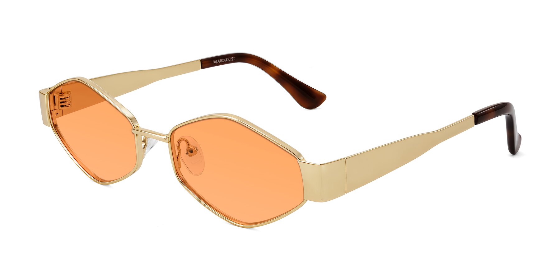 Angle of Midney in Gold with Medium Orange Tinted Lenses