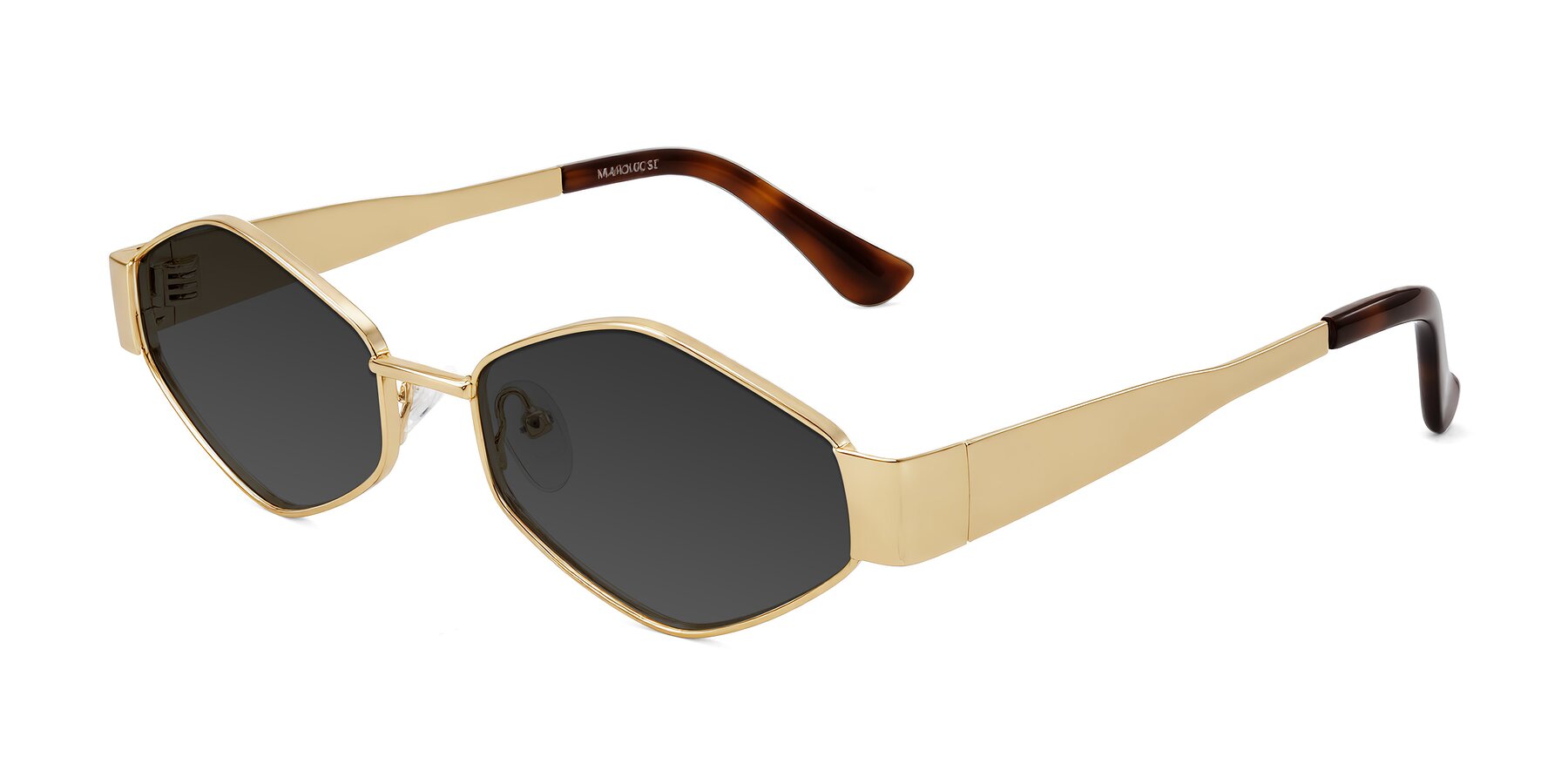 Angle of Midney in Gold with Gray Tinted Lenses