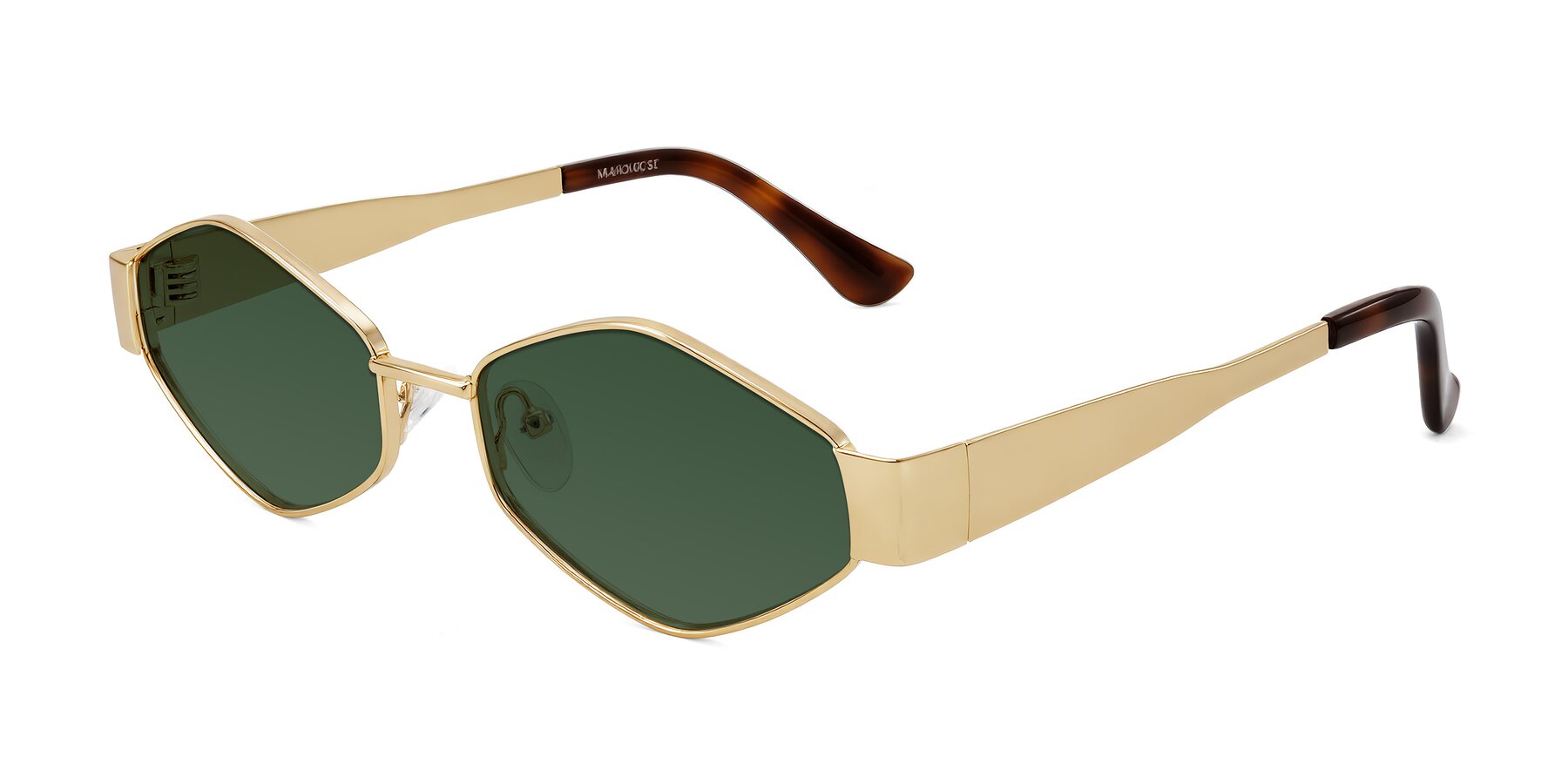 Angle of Midney in Gold with Green Tinted Lenses