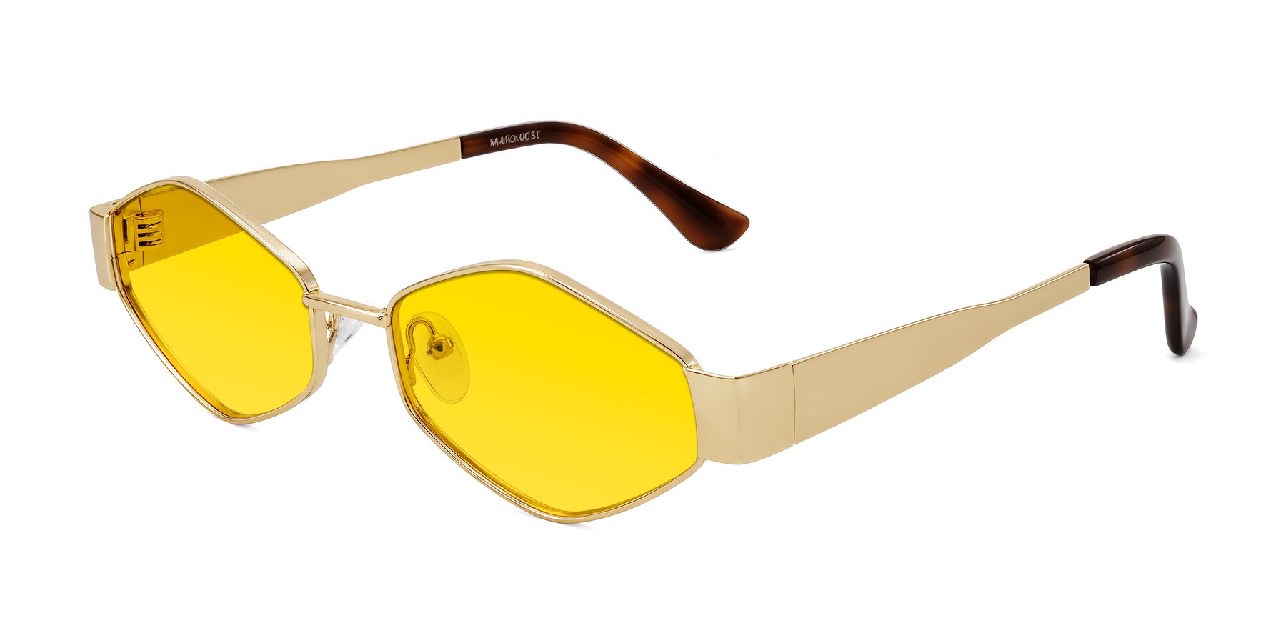 Angle of Midney in Gold with Yellow Tinted Lenses