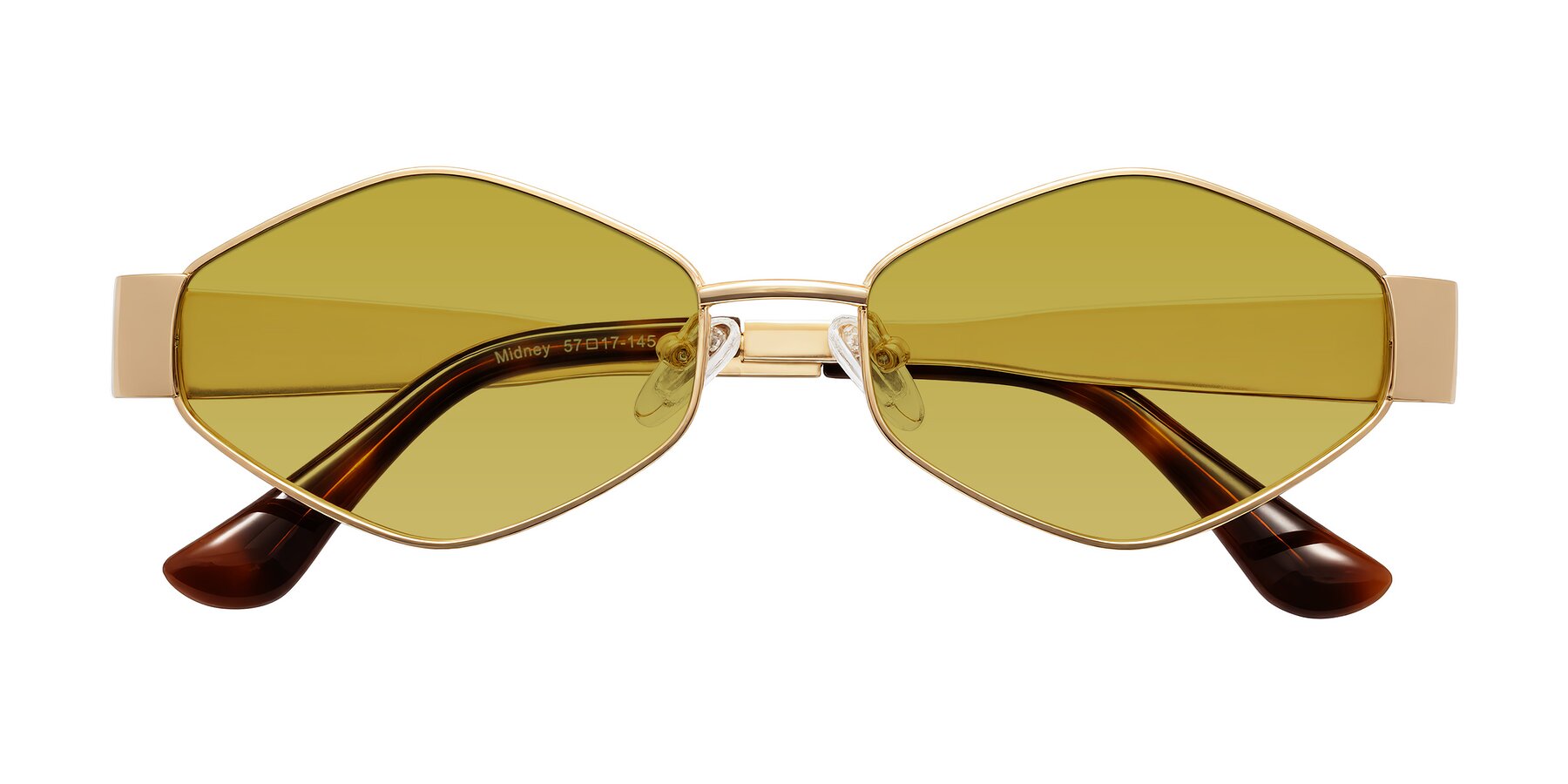 Folded Front of Midney in Gold with Champagne Tinted Lenses
