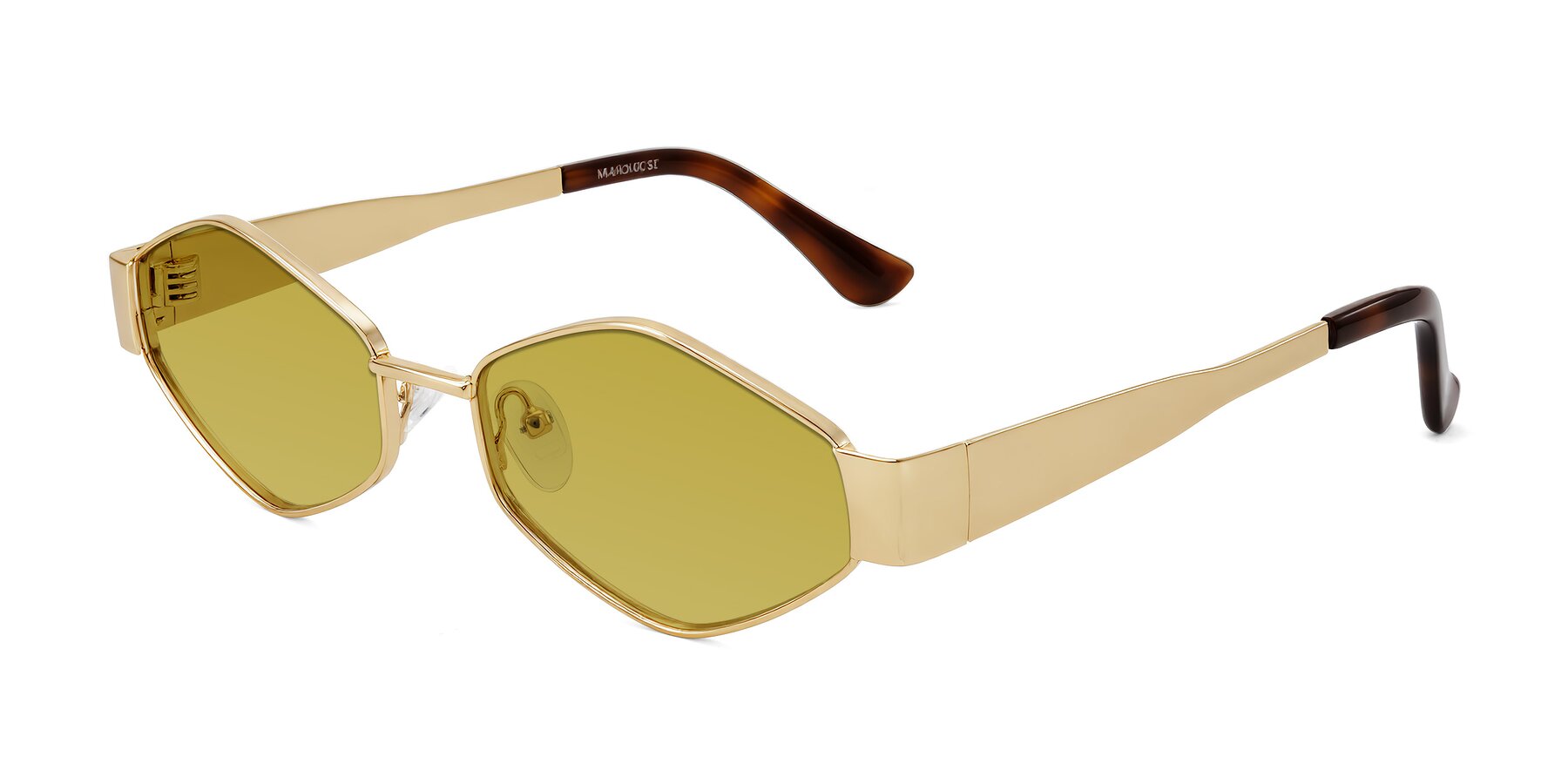 Angle of Midney in Gold with Champagne Tinted Lenses