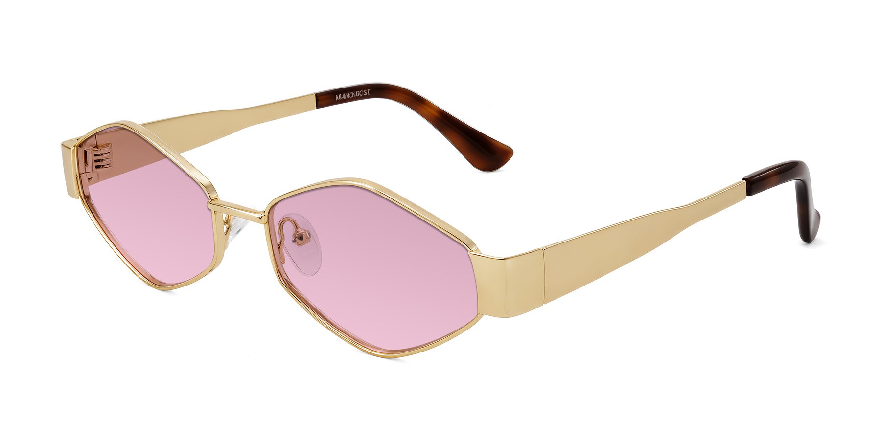 Angle of Midney in Gold with Light Wine Tinted Lenses