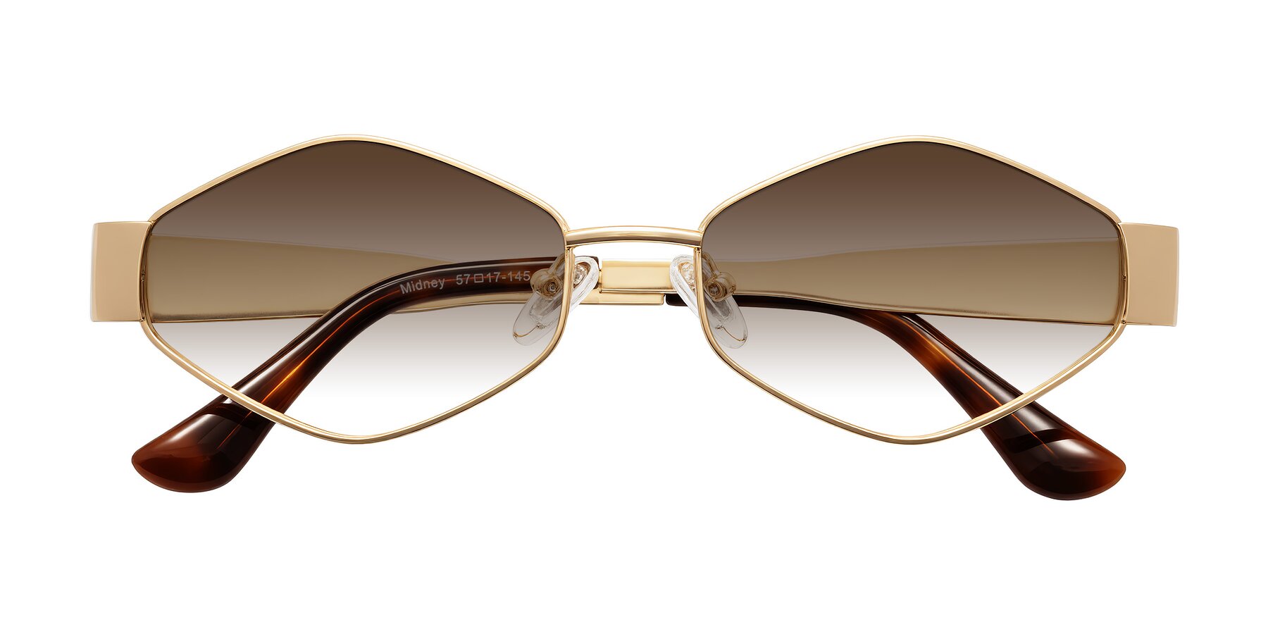 Folded Front of Midney in Gold with Brown Gradient Lenses
