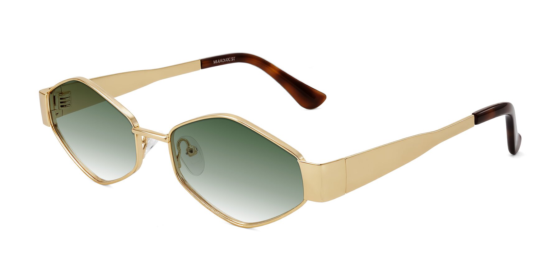 Angle of Midney in Gold with Green Gradient Lenses