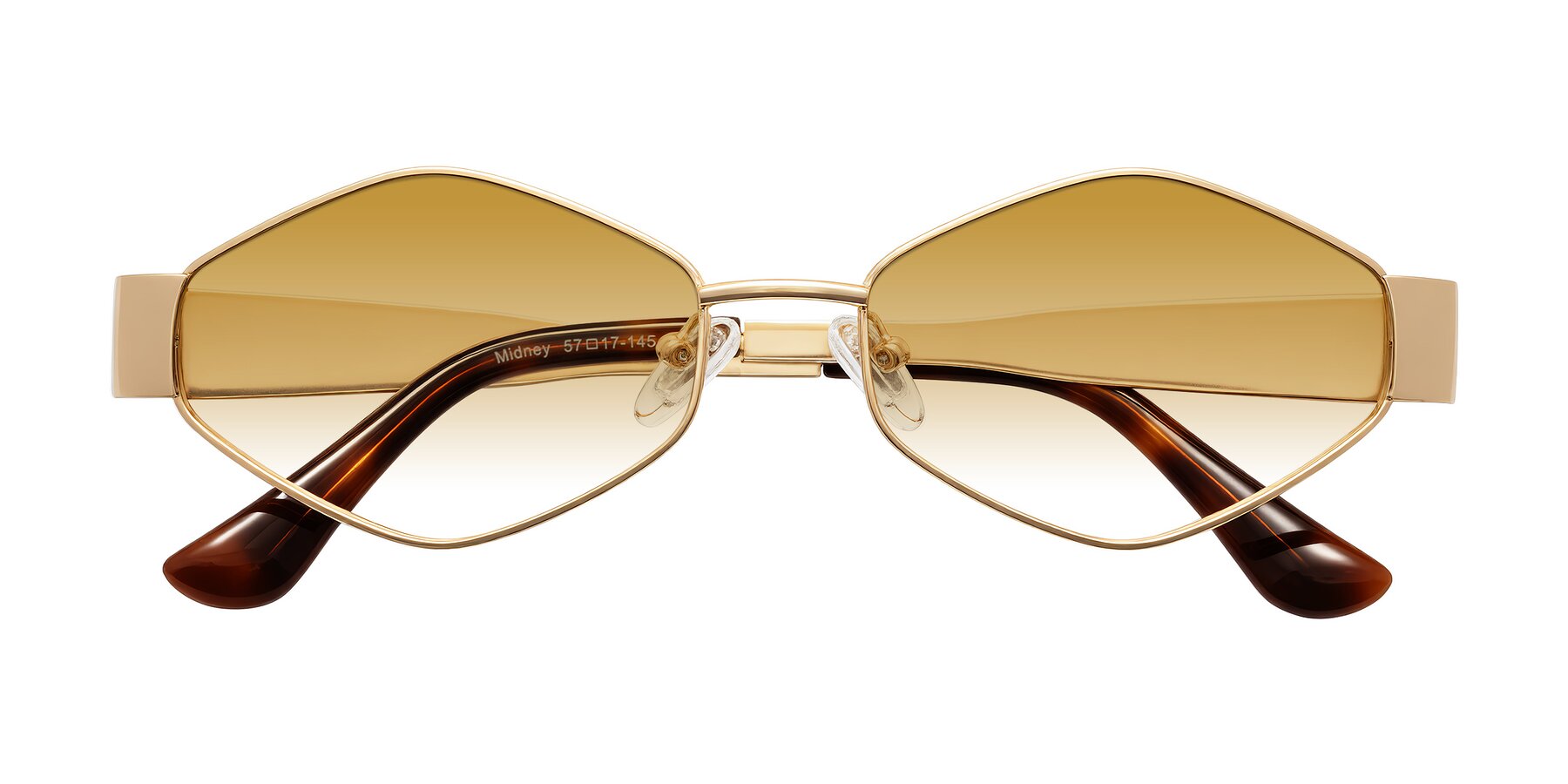 Folded Front of Midney in Gold with Champagne Gradient Lenses