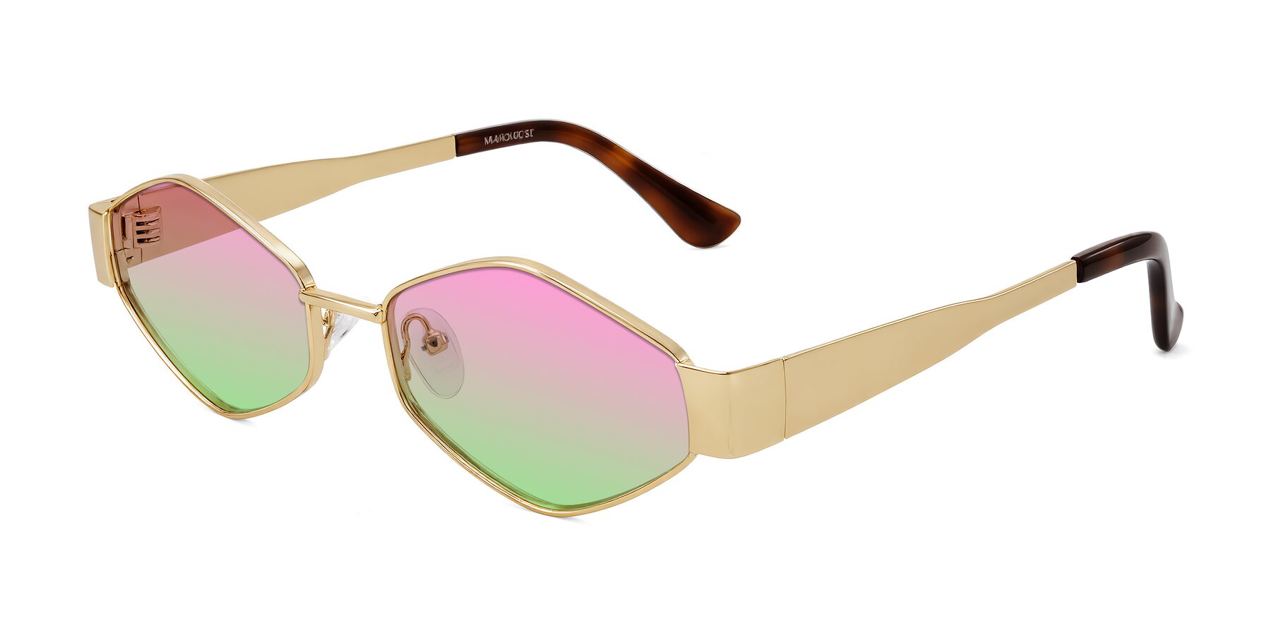 Angle of Midney in Gold with Pink / Green Gradient Lenses