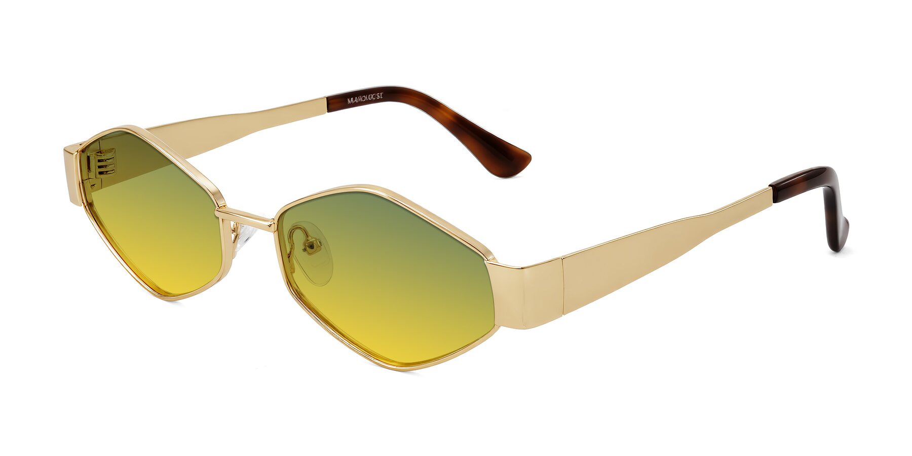 Angle of Midney in Gold with Green / Yellow Gradient Lenses