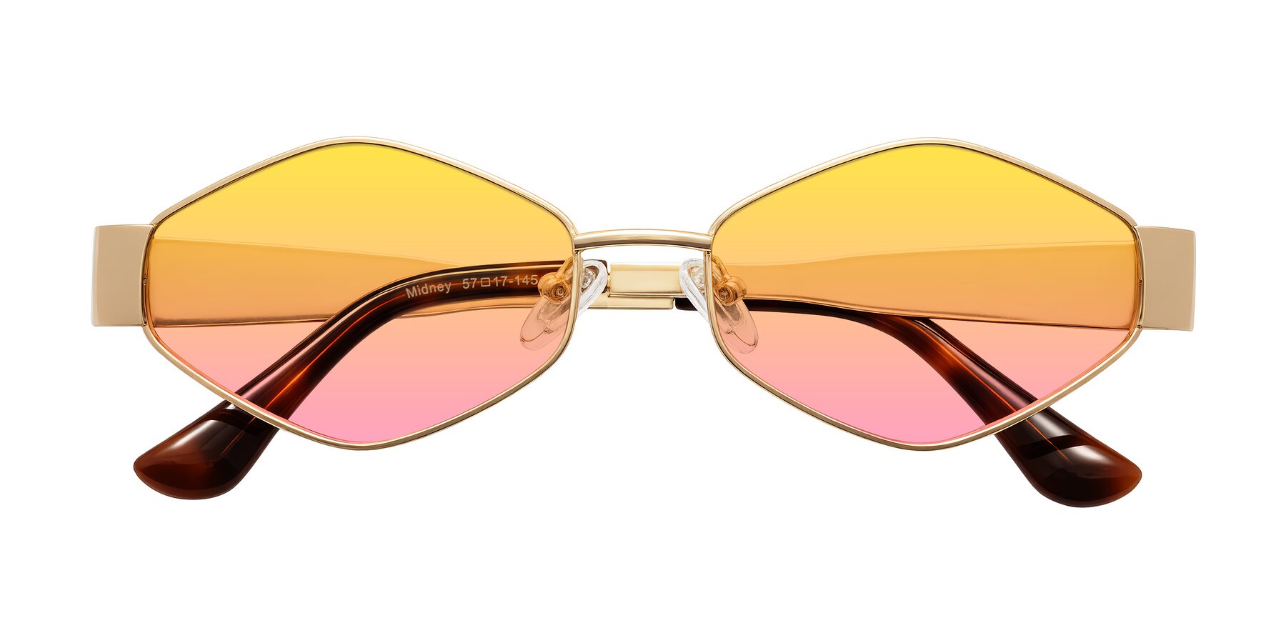 Folded Front of Midney in Gold with Yellow / Pink Gradient Lenses
