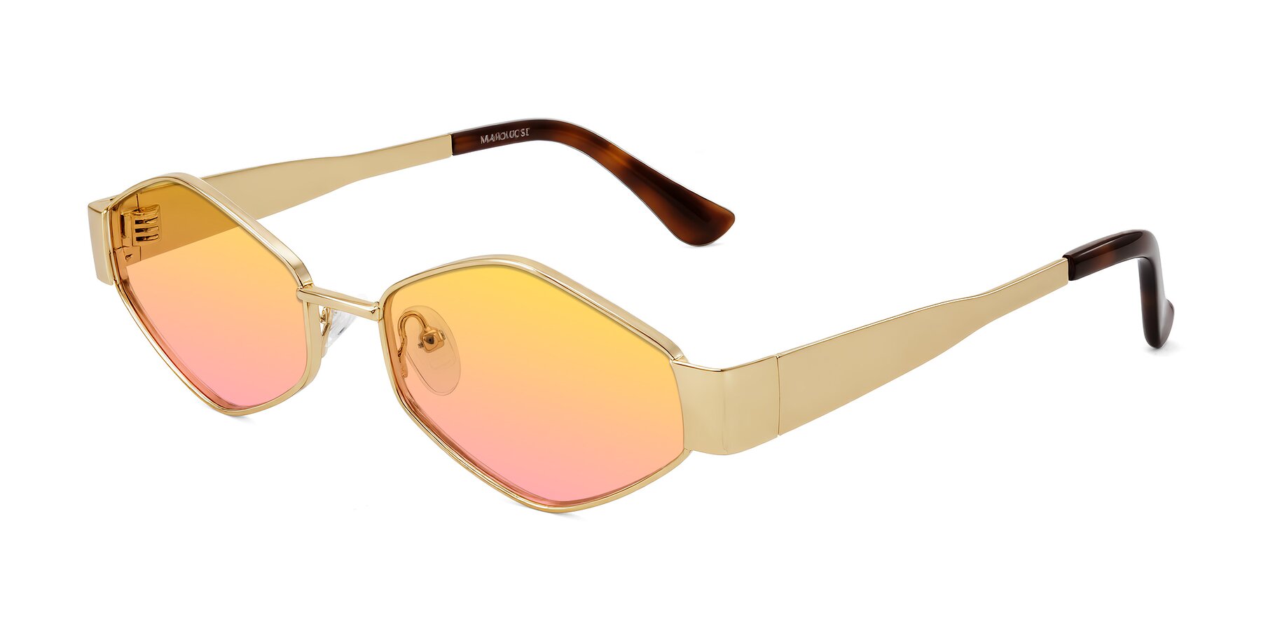 Angle of Midney in Gold with Yellow / Pink Gradient Lenses