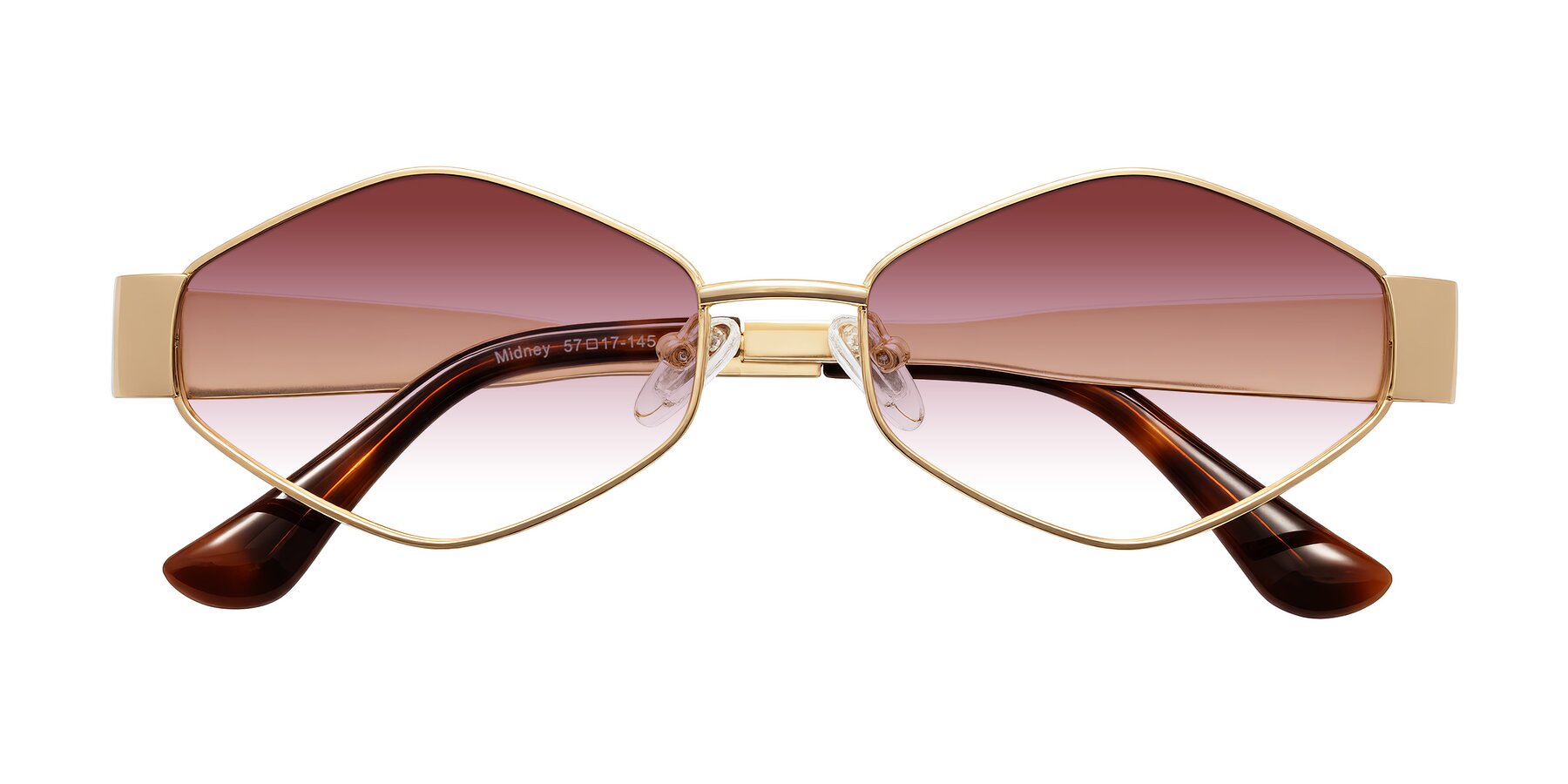 Folded Front of Midney in Gold with Garnet Gradient Lenses