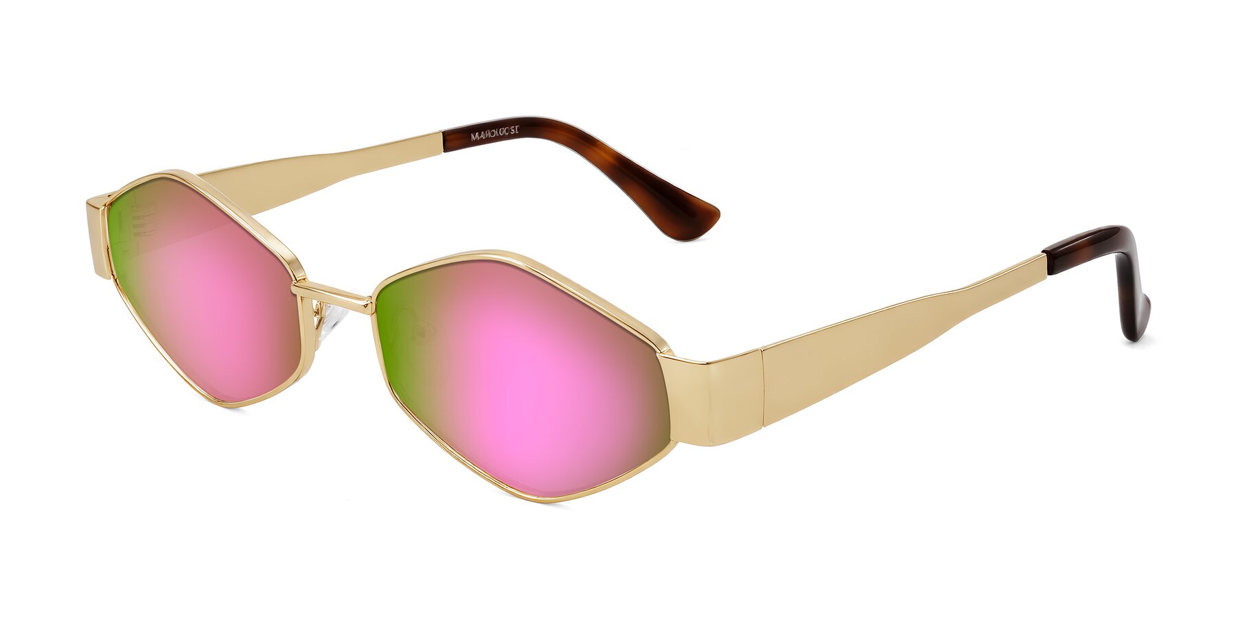 Angle of Midney in Gold with Pink Mirrored Lenses
