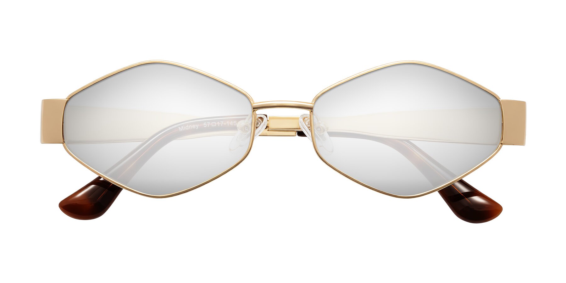 Folded Front of Midney in Gold with Silver Mirrored Lenses