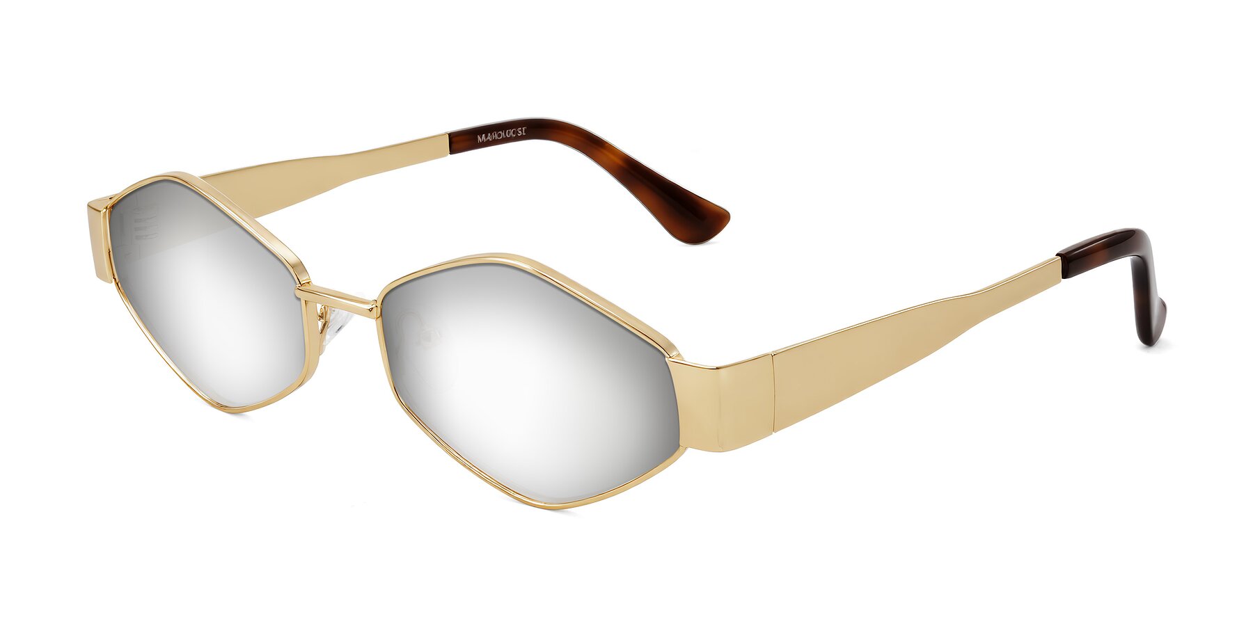 Angle of Midney in Gold with Silver Mirrored Lenses