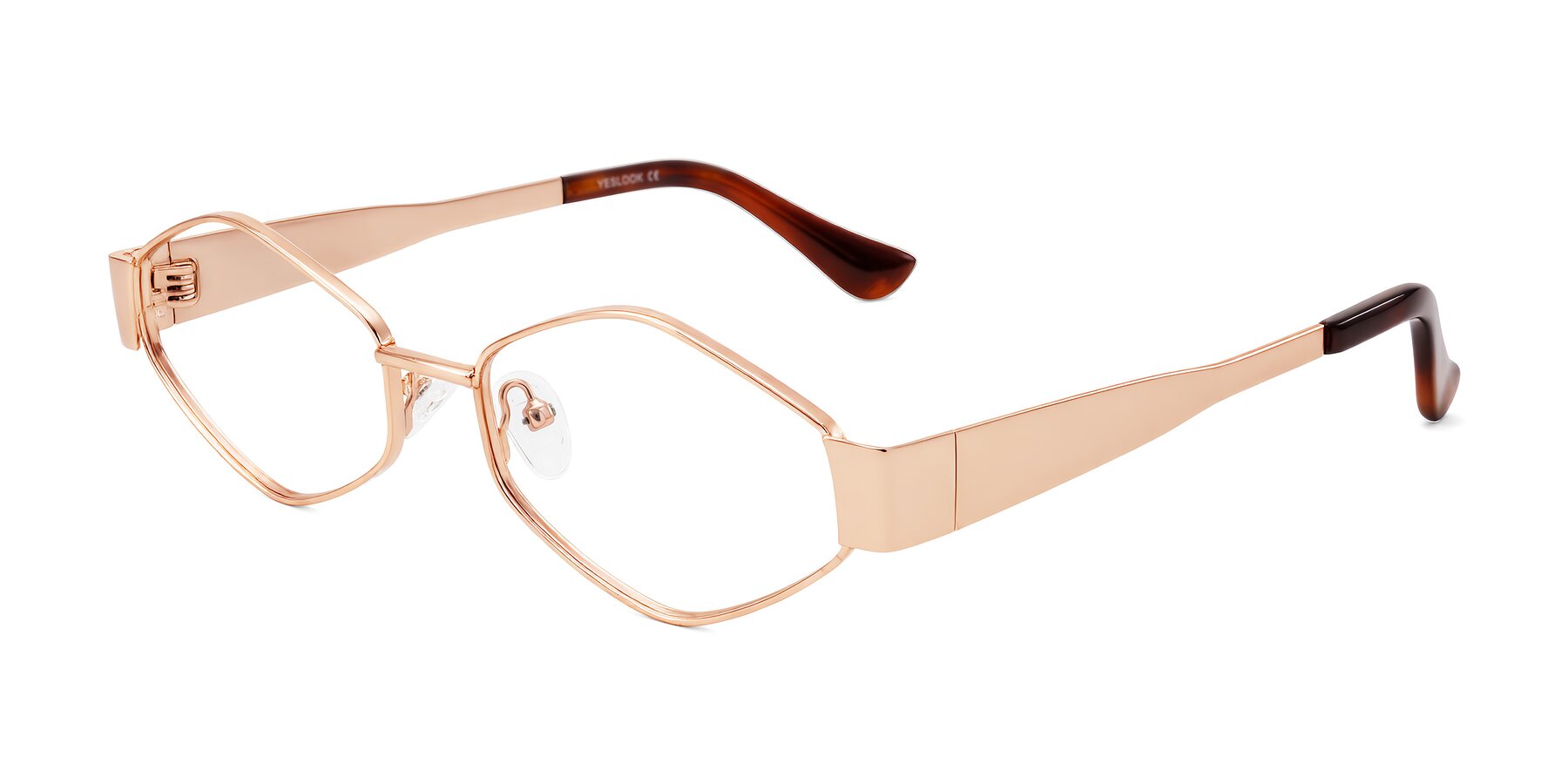 Angle of Midney in Rose Gold with Clear Eyeglass Lenses