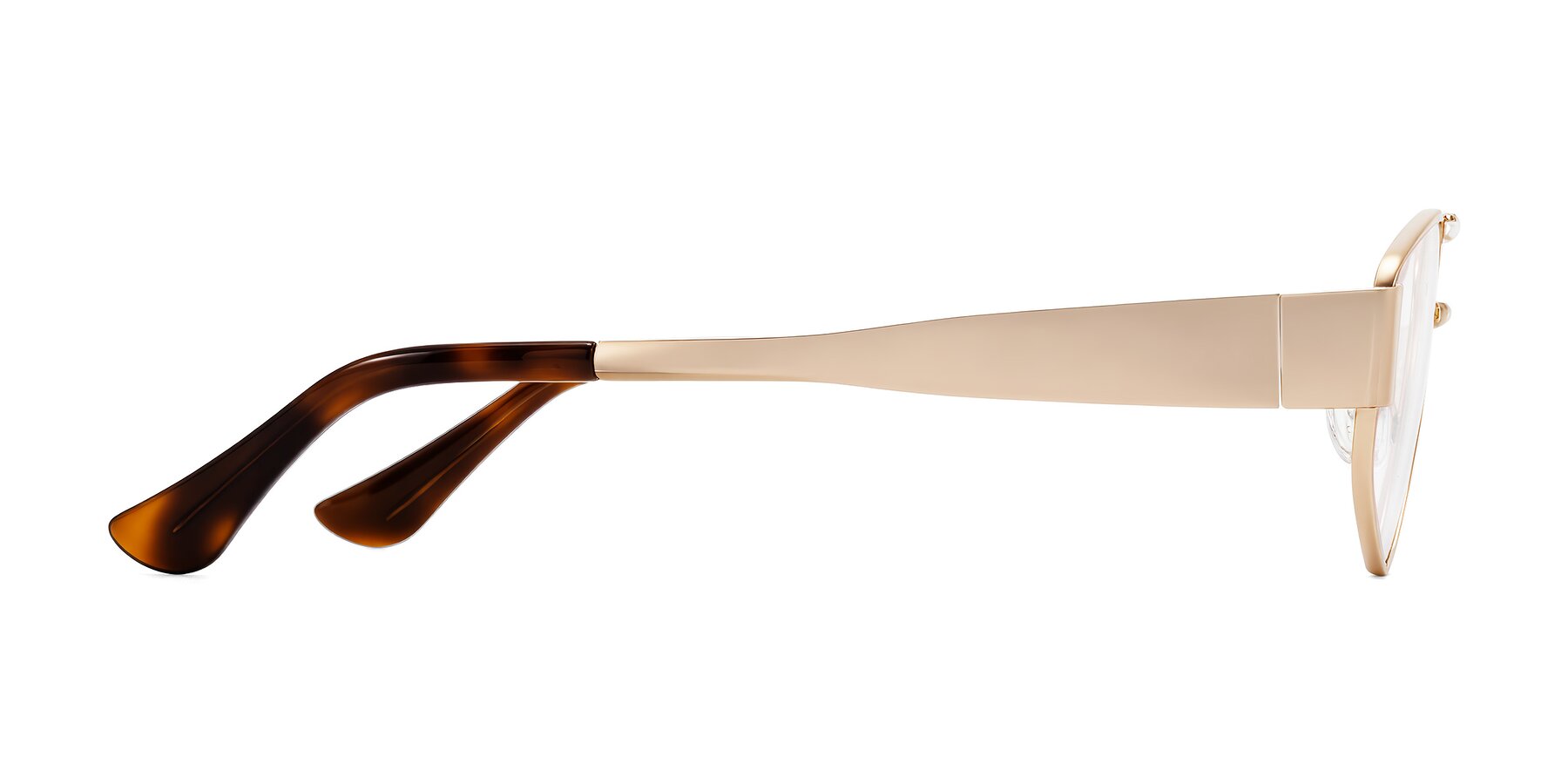 Side of Midney in Rose Gold with Clear Eyeglass Lenses