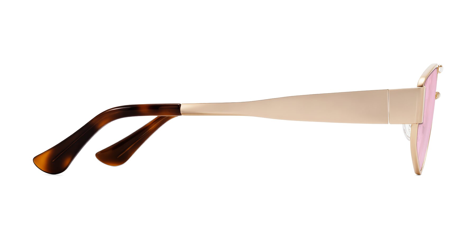 Side of Midney in Rose Gold with Light Pink Tinted Lenses