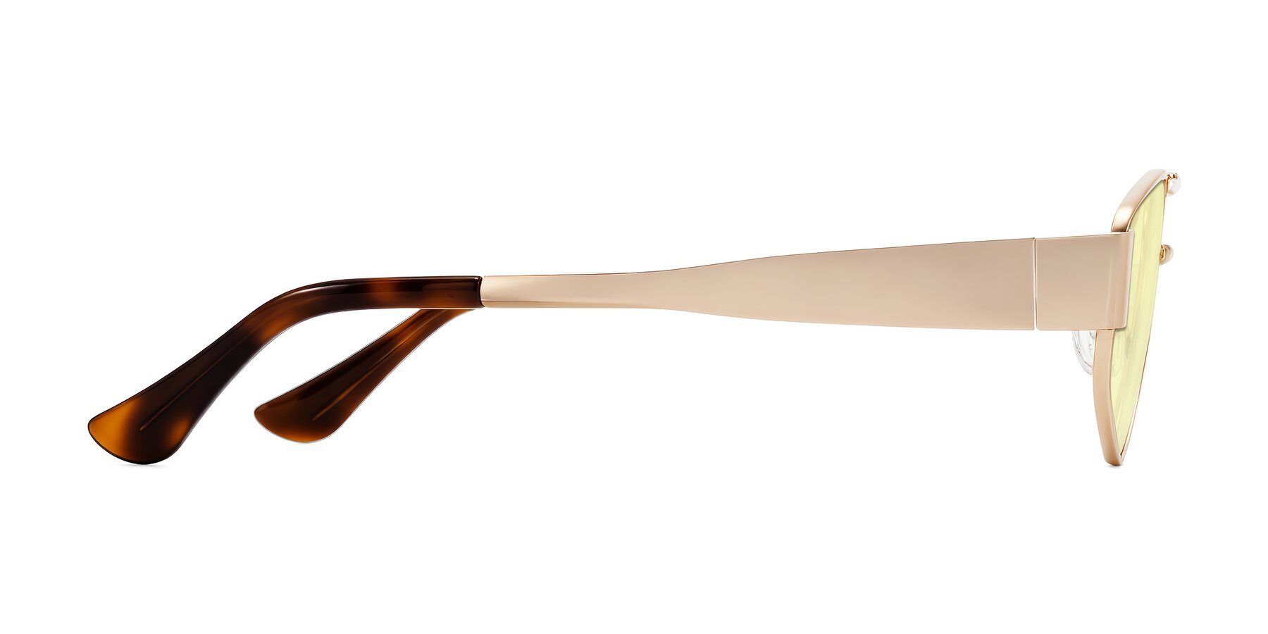 Side of Midney in Rose Gold with Light Yellow Tinted Lenses