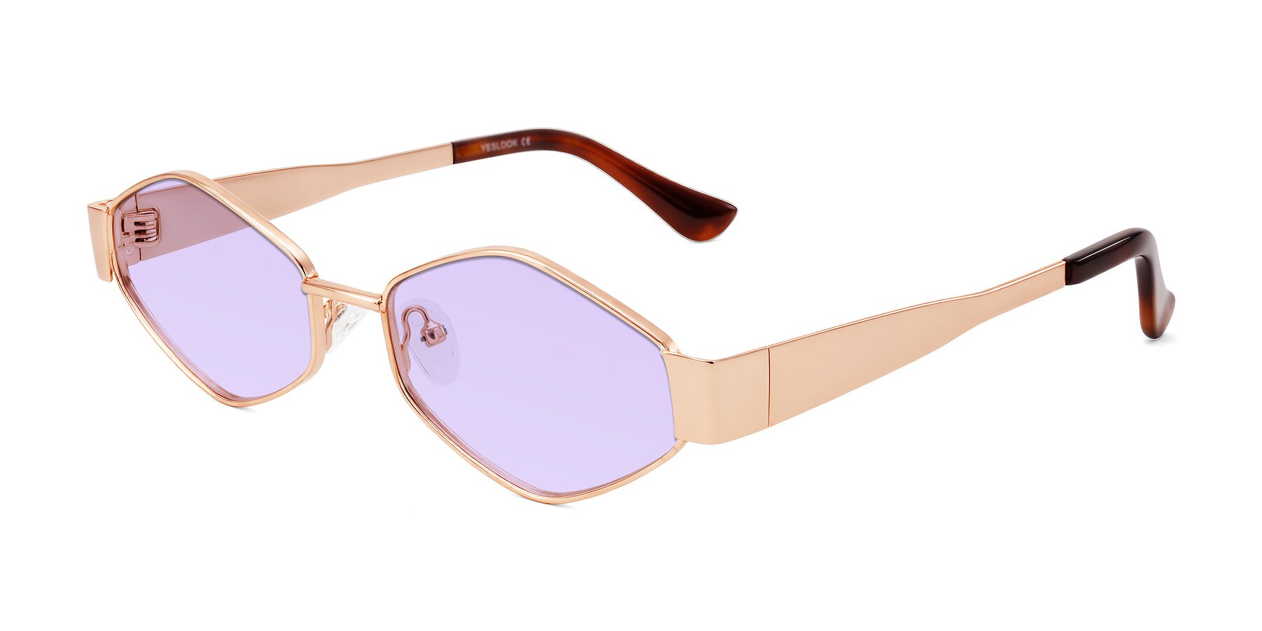 Angle of Midney in Rose Gold with Light Purple Tinted Lenses