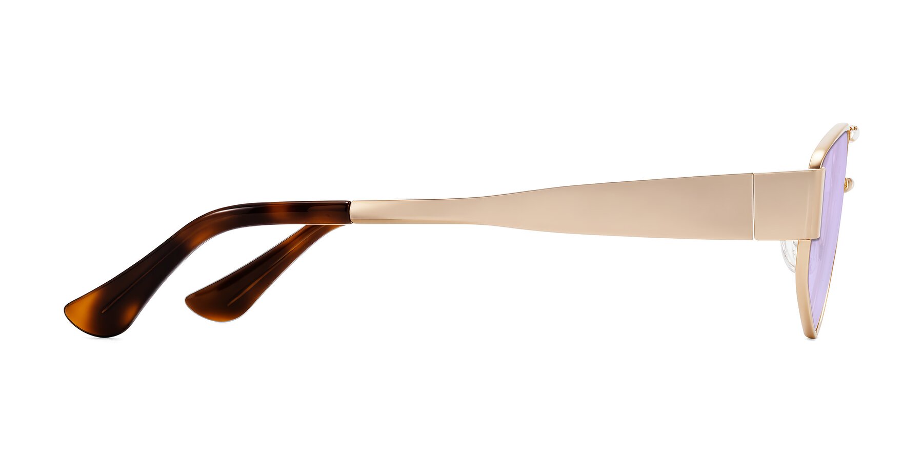 Side of Midney in Rose Gold with Light Purple Tinted Lenses