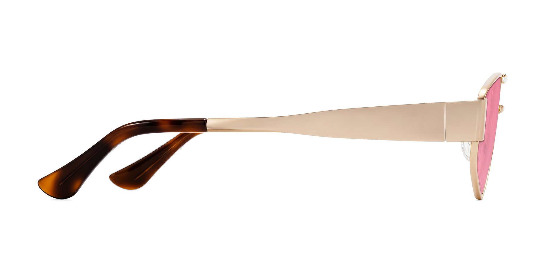 Side of Midney in Rose Gold with Pink Tinted Lenses