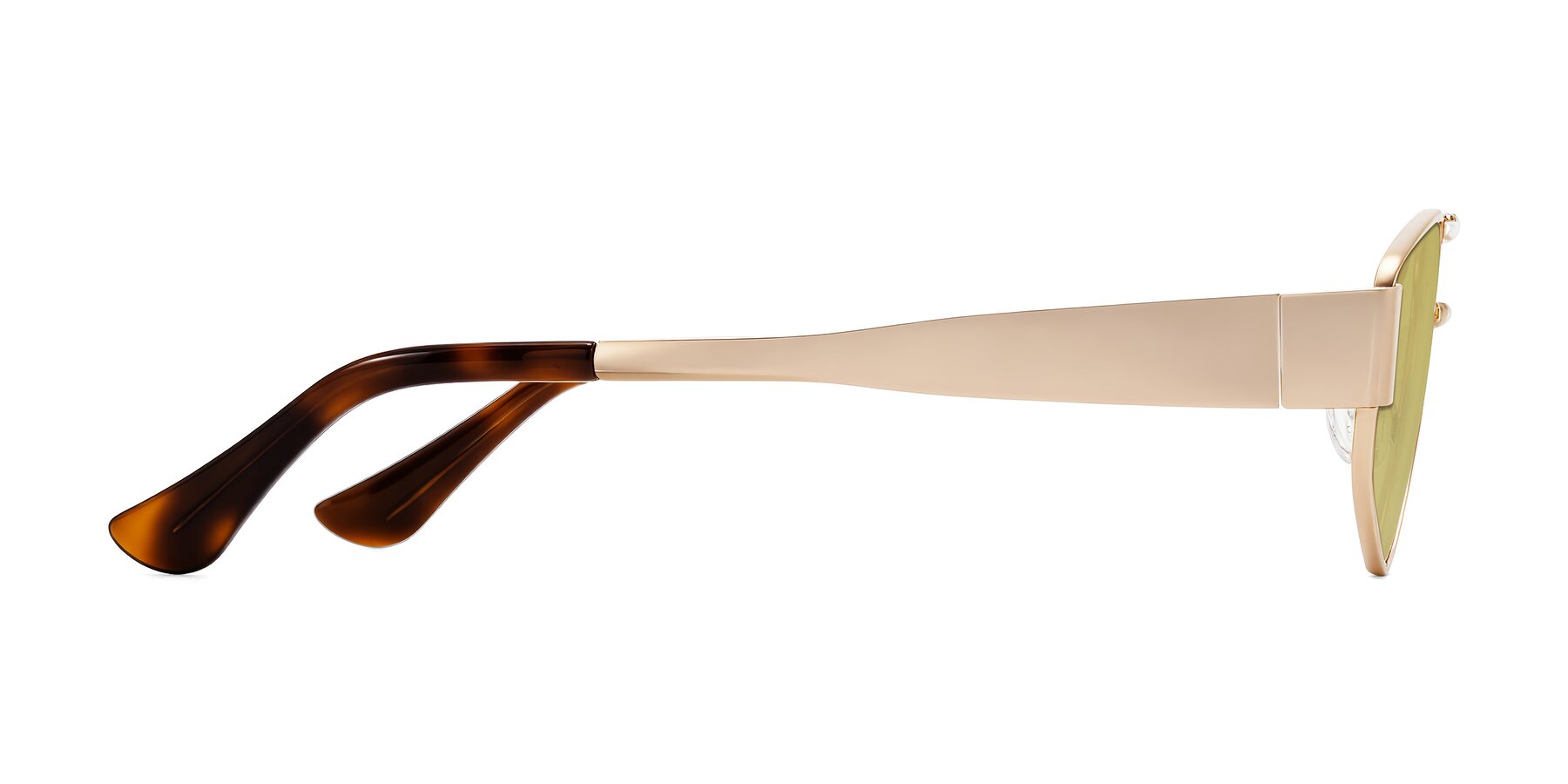 Side of Midney in Rose Gold with Medium Champagne Tinted Lenses