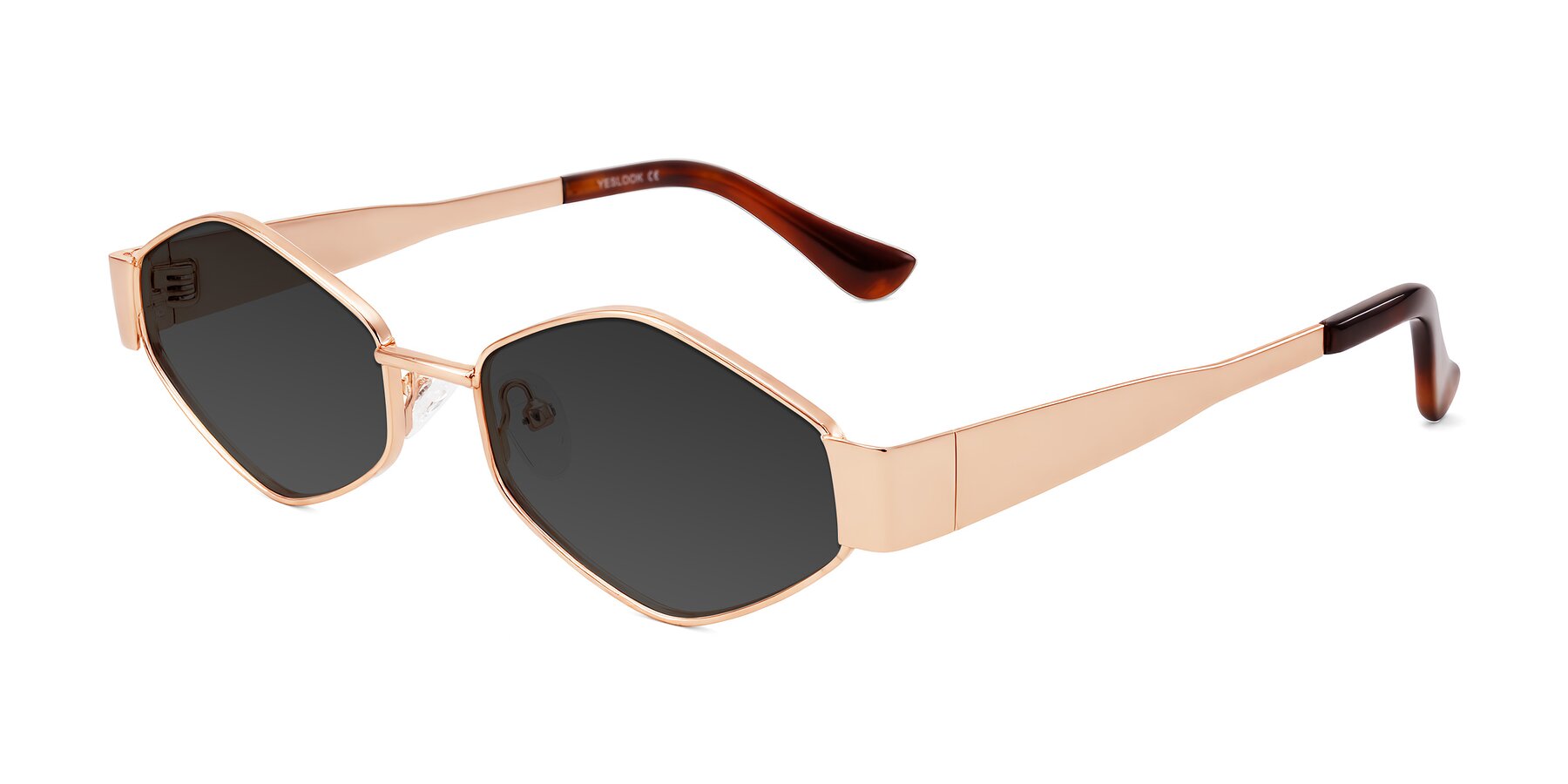 Angle of Midney in Rose Gold with Gray Tinted Lenses