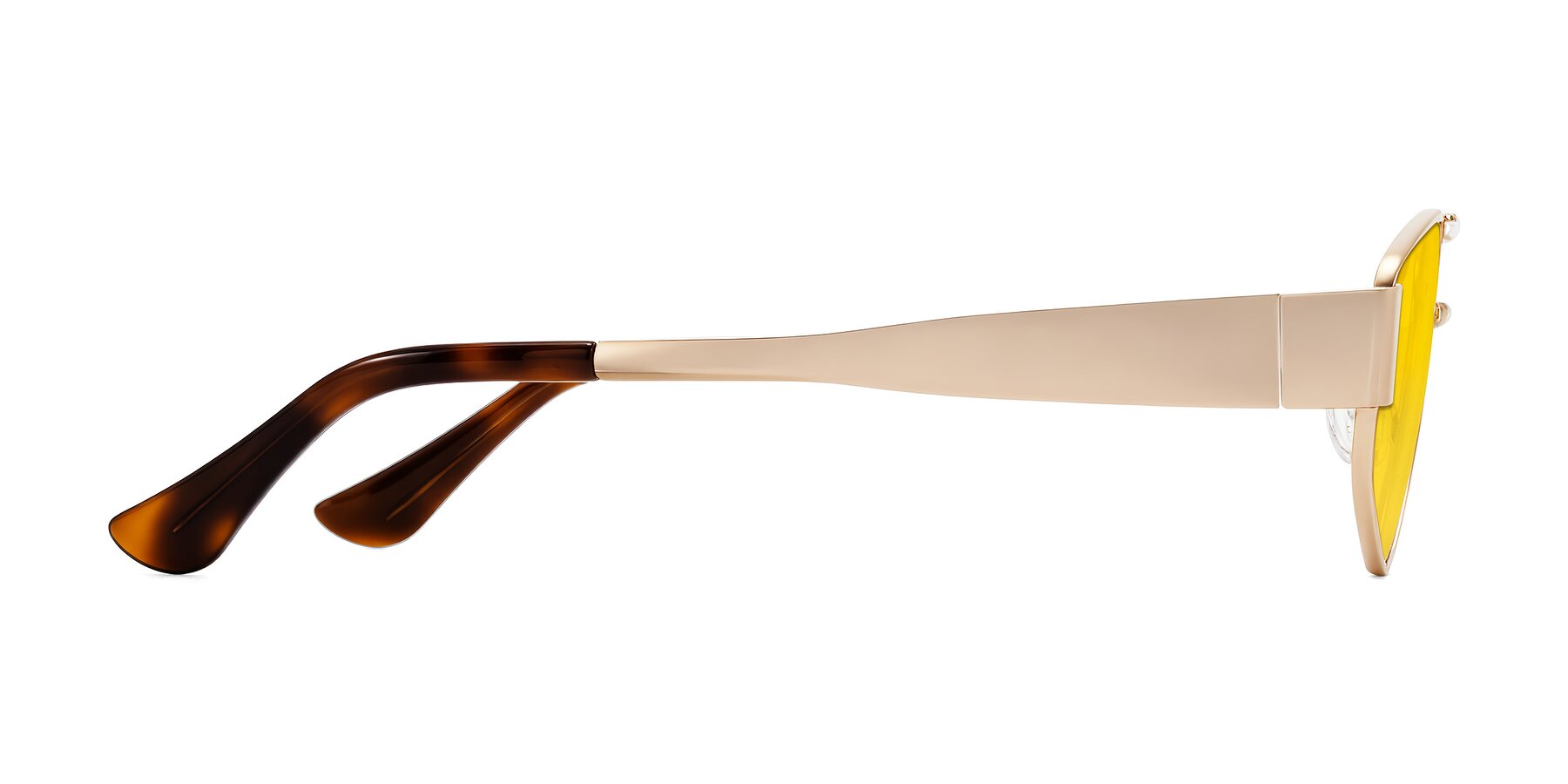 Side of Midney in Rose Gold with Yellow Tinted Lenses