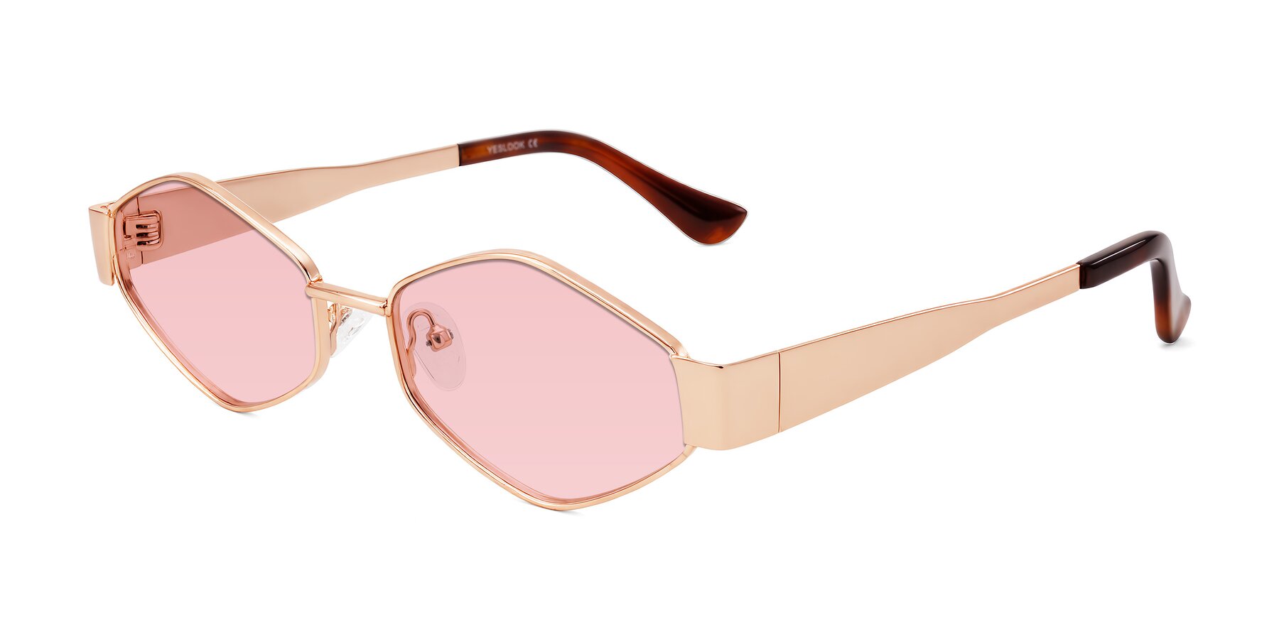 Angle of Midney in Rose Gold with Light Garnet Tinted Lenses